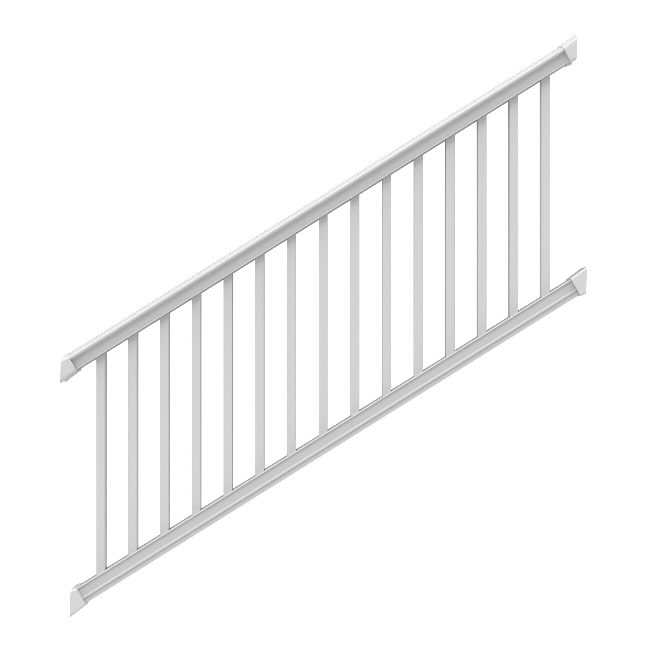 Freedom 73053502 Bella Premier Series 8-ft x 42-in White Vinyl Deck Stair Rail Kit