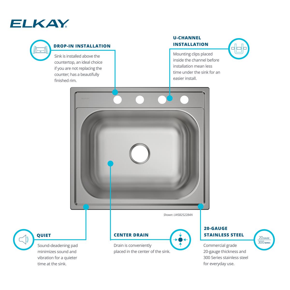 Elkay LWSB252284N Kitchen-Sinks - View #4