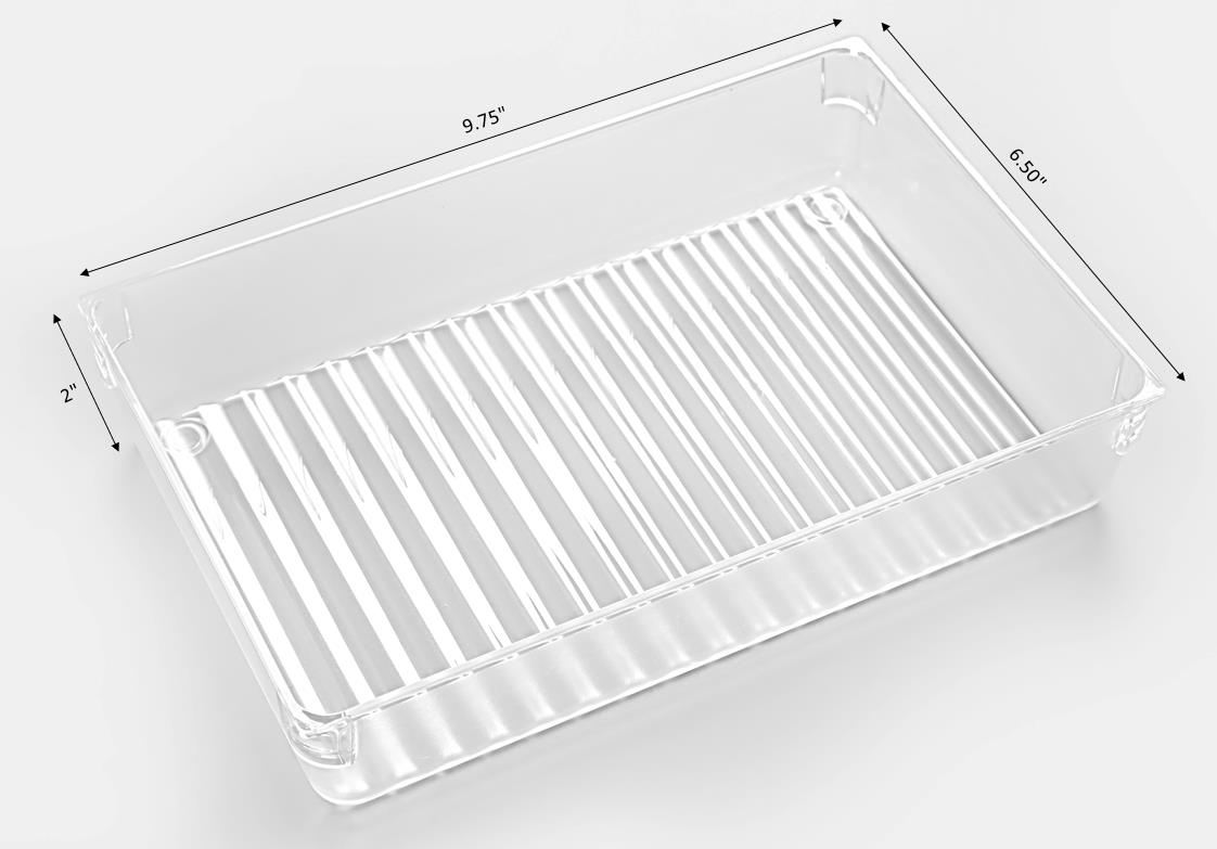 Basicwise Clear Plastic Drawer Organizers, PK 4 QI003394.4