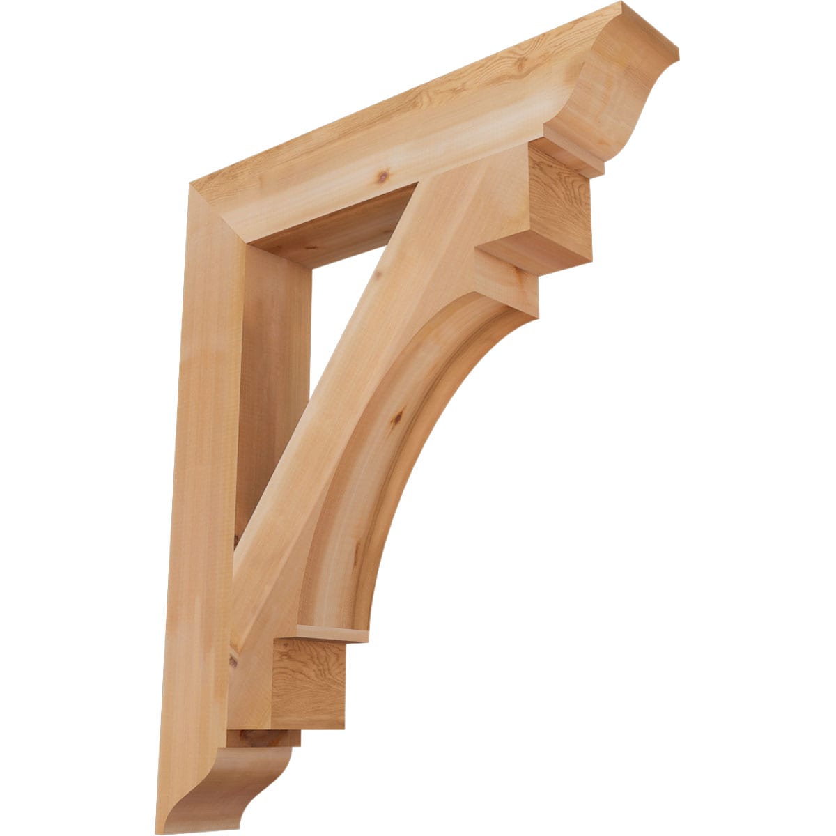 Ekena Millwork BKT06X34X42MRC01SWR Merced traditional smooth 5-1/2-in x 34-in x 42-in Western red cedar Brown Wood Standard bracket