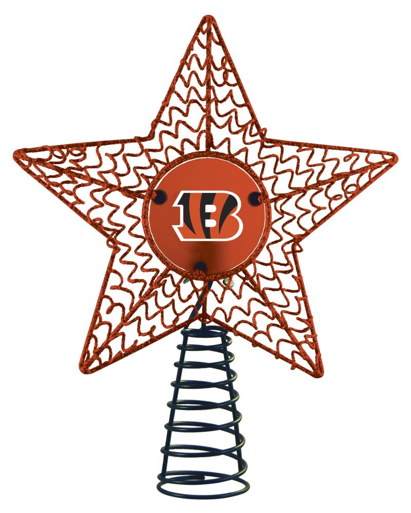 The Memory Company NFL-CBG-2652 Cincinnati Bengals 13-in Star Team White Christmas Tree Topper