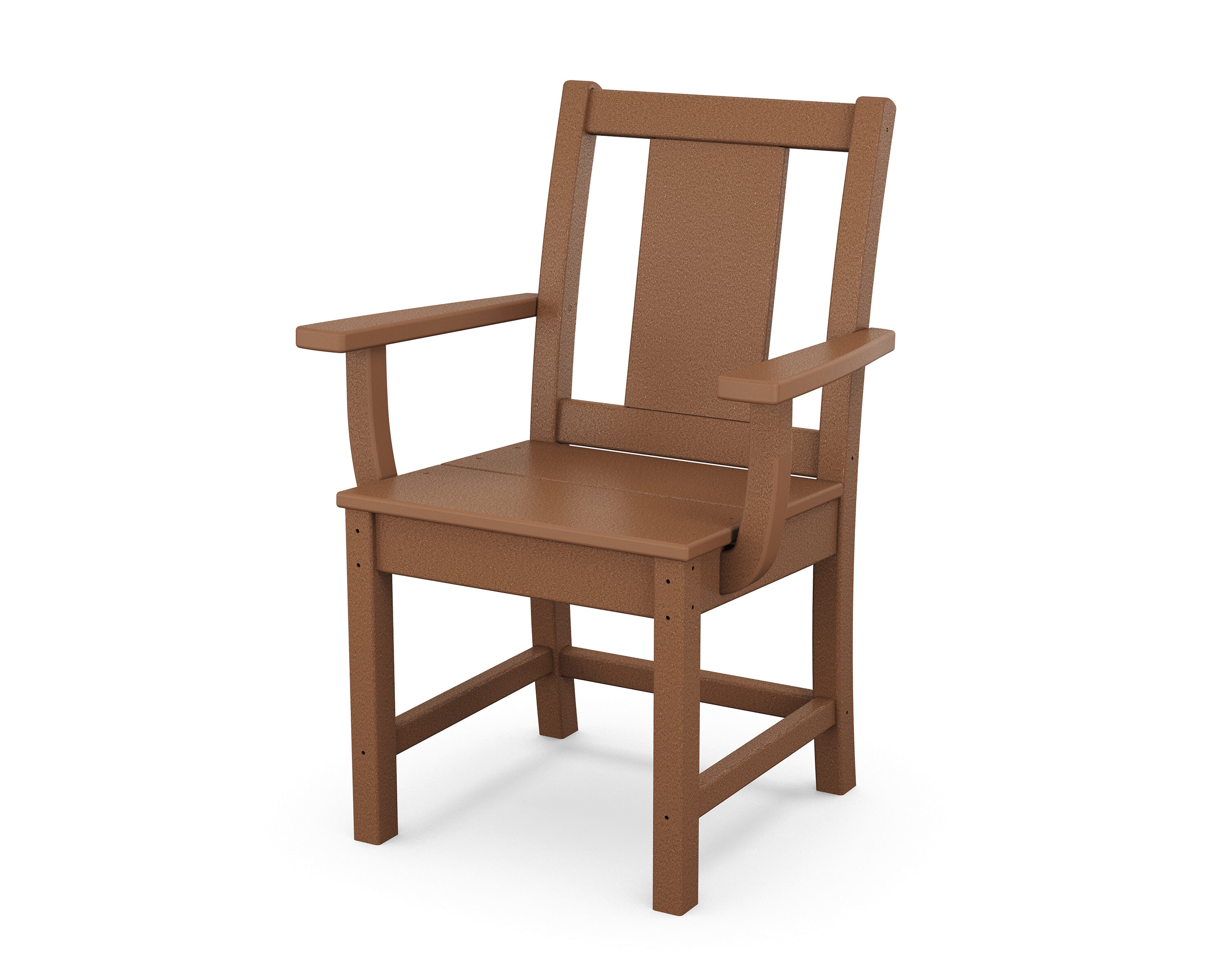POLYWOOD TLD260TE Prairie Teak Plastic Frame Stationary Dining Chair with Slat Seat