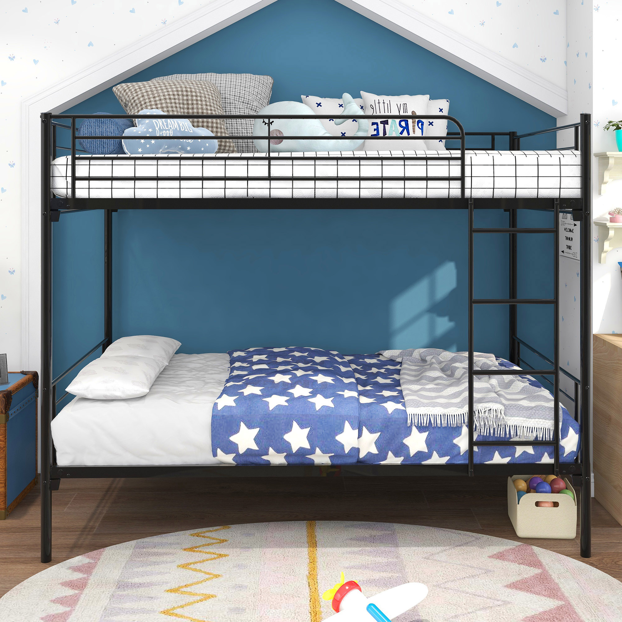 Sunrinx MG8-BD-22 Black Twin over twin Bunk Bed