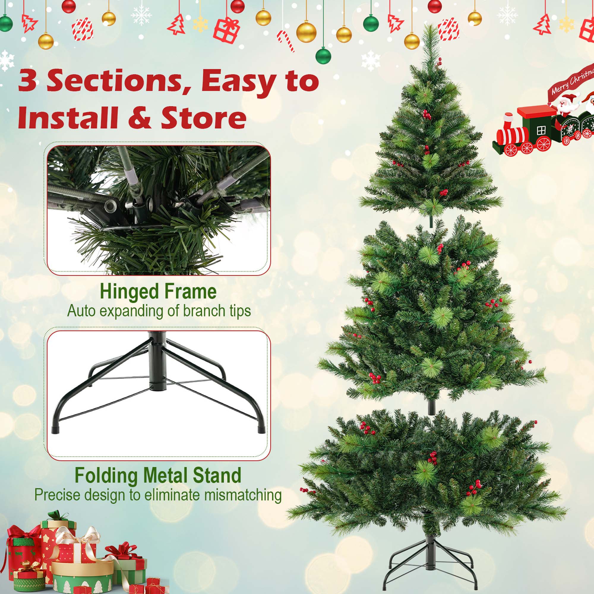 Costway LWS00761 Artificial-Christmas-Trees - View #8