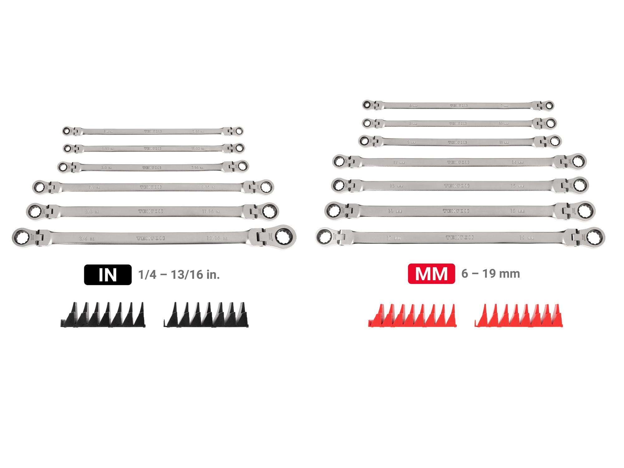 TEKTON 13-Piece Set Standard (SAE) and Metric Flexible Head Ratchet Wrench WRB96302 Sansujyuku sansujyuku.com