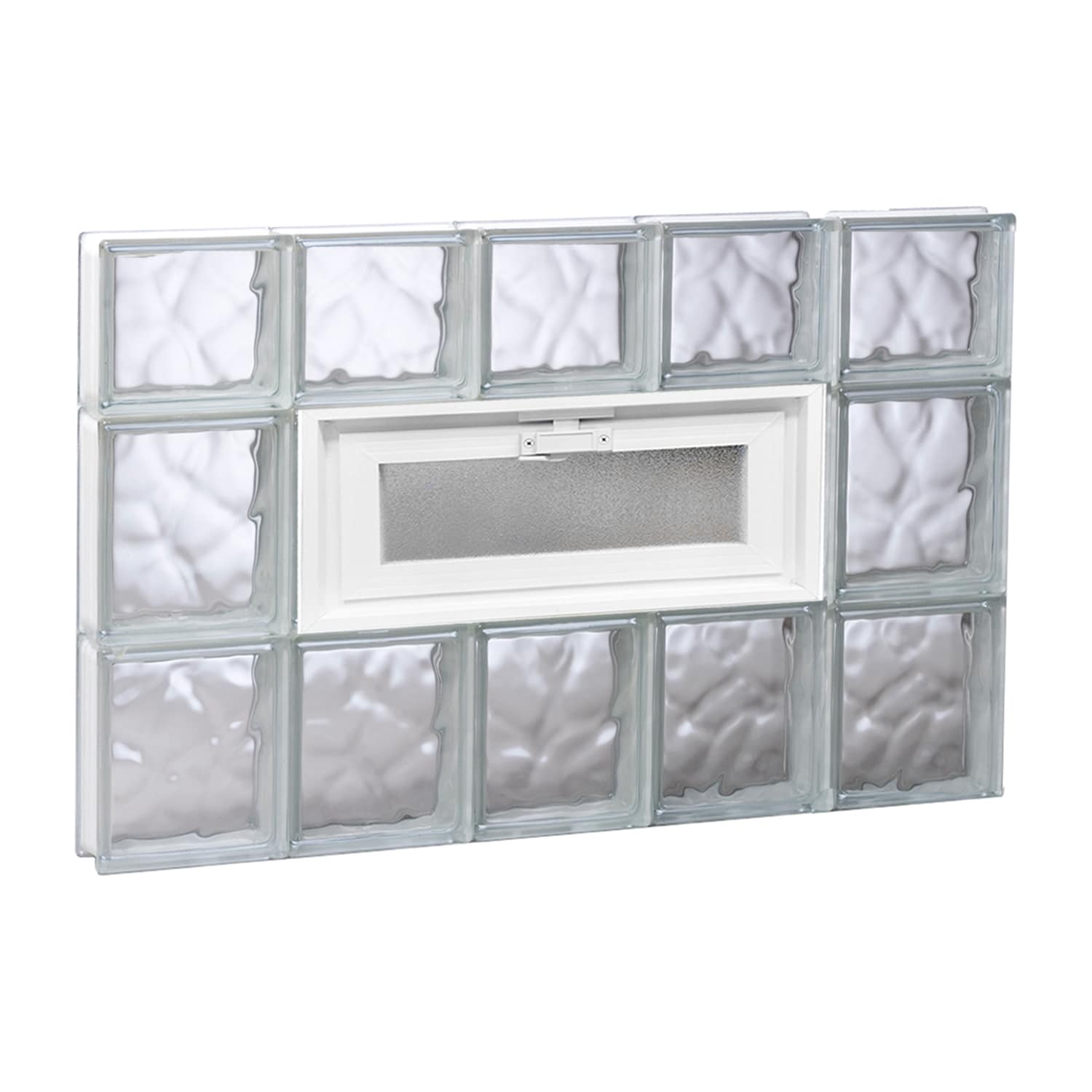 REDI2SET V3022DC Wavy Glass 28-3/4-in x 21-1/4-in Frameless Replacement Vented Glass Block Window
