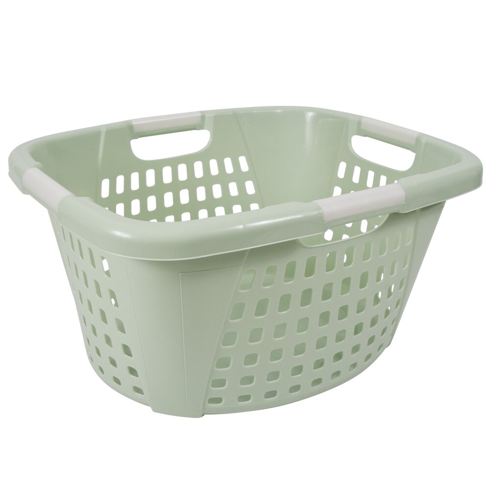 Home Logic 1.75-Bushel Plastic Basket Clothes Hamper Comfort Grip Durable New 