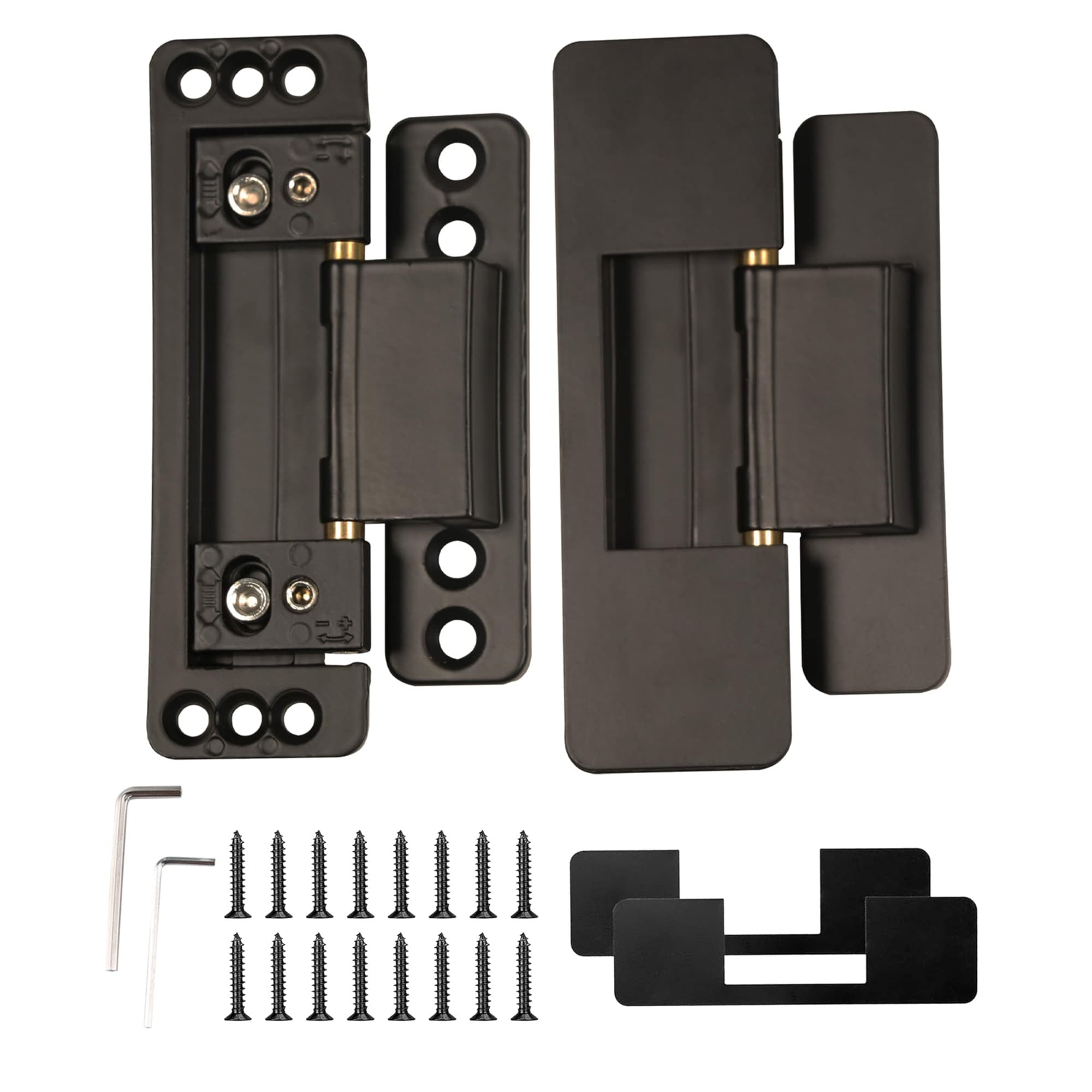 Misopily  Ultra Thin Hidden Door Hinges Concealed Adjustable Heavy Duty Invisible Hinges for Secret Door Silver Finish Durable Butt Hinge 2 pcs