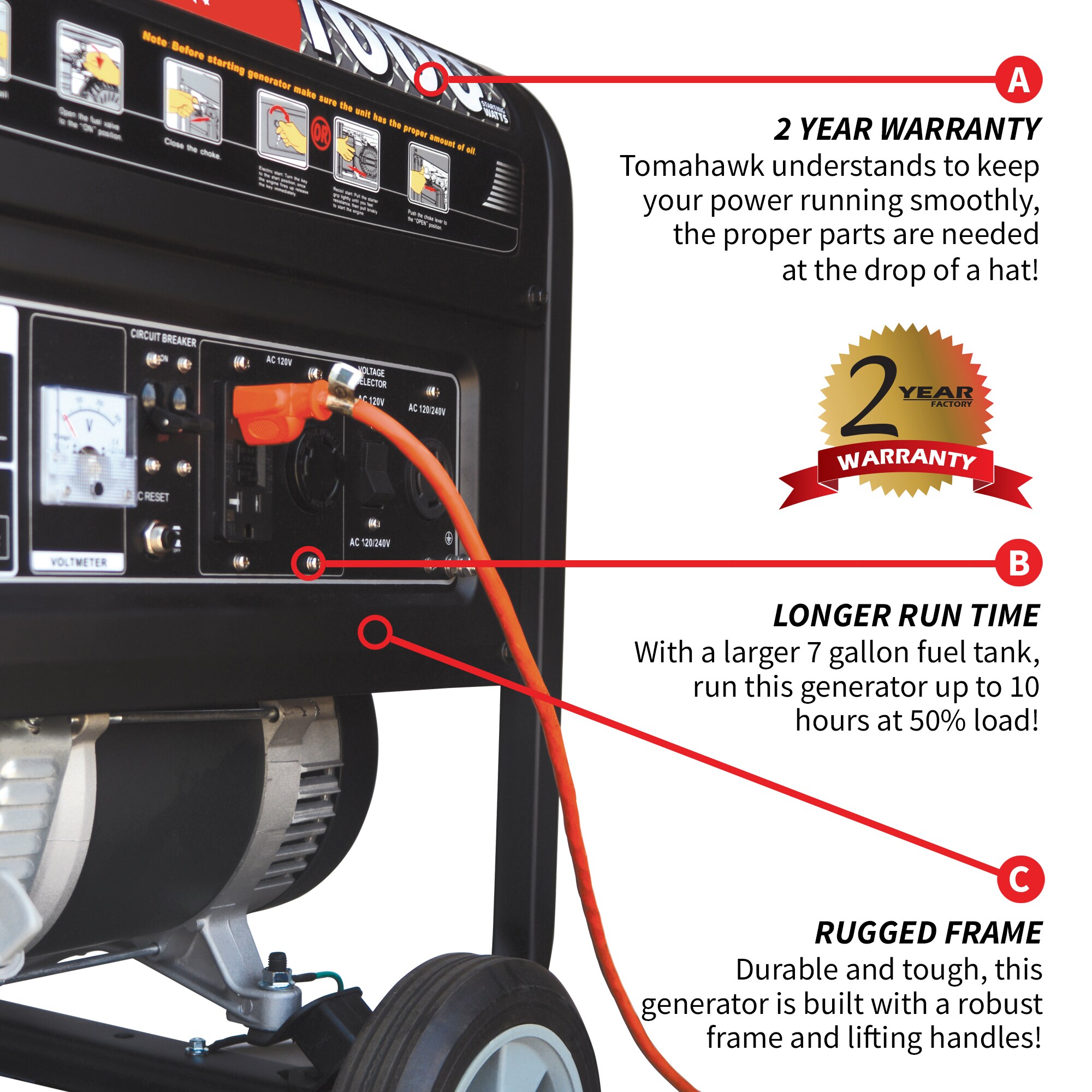 Tomahawk Power TG7000 Portable-Generators - View #3