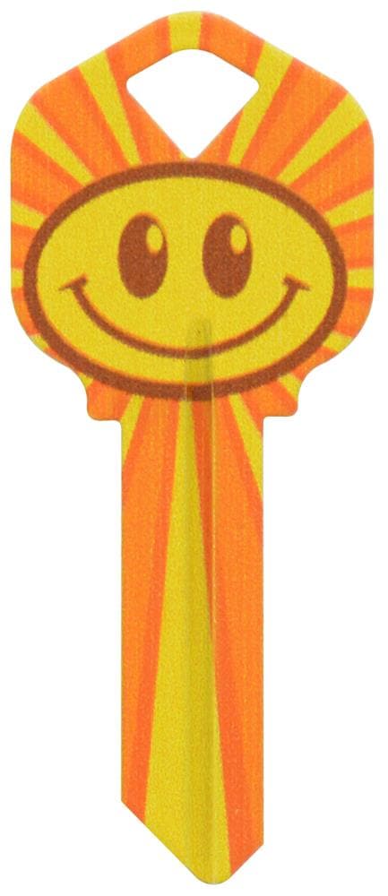 Hillman 89040 Multi-Colored Decorative Key Brass House/Entry Key Blank