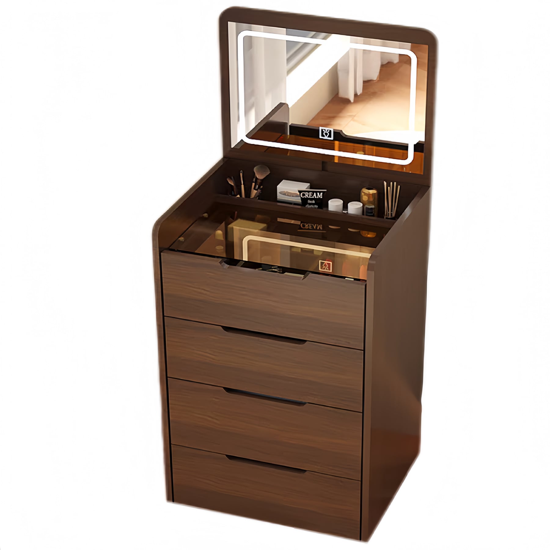 SINOFURN 23.6-in Walnut Makeup Vanity