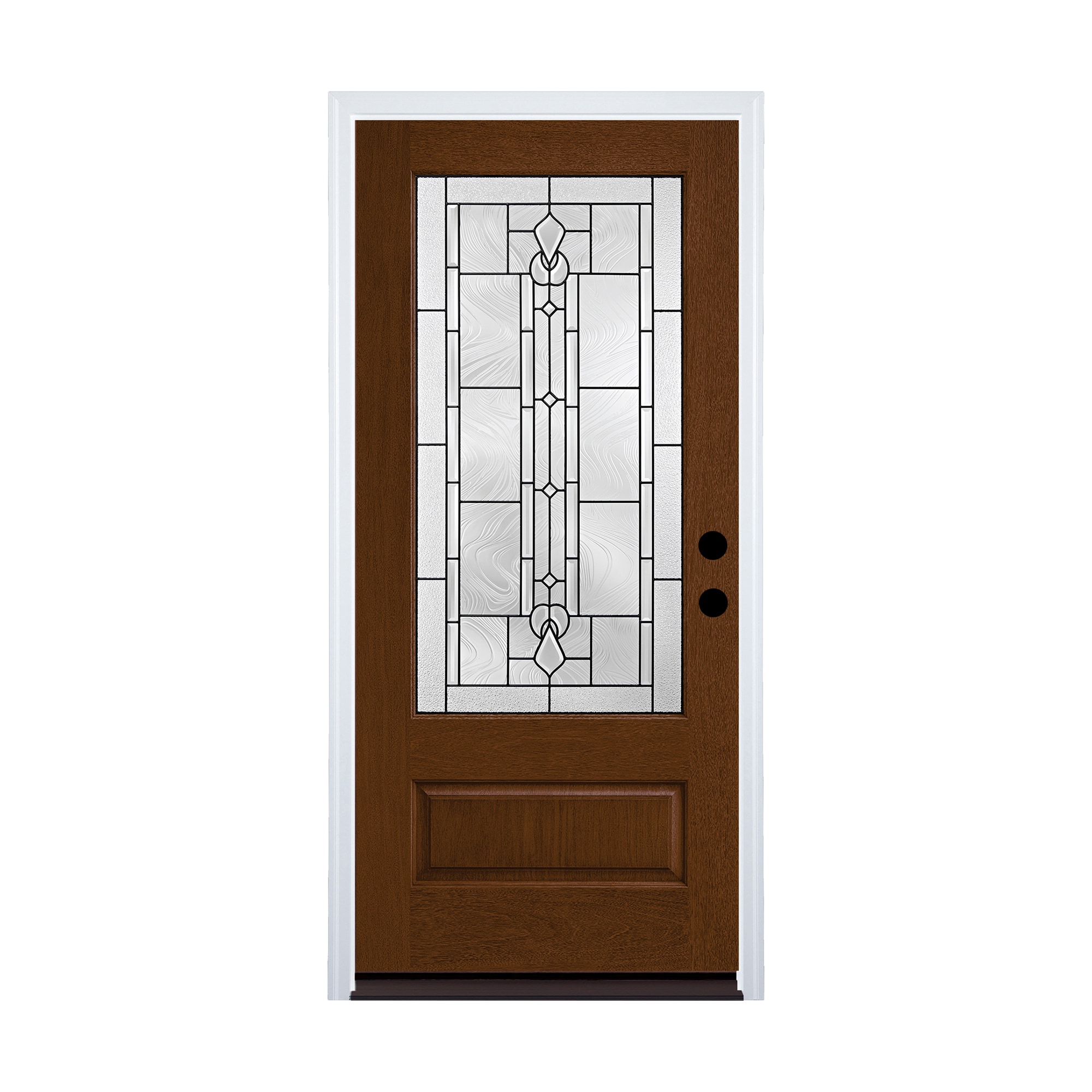Therma-Tru LUCERNA 36-in x 80-in Fiberglass Full Lite Prehung Front Door with Brickmould Insulating Core