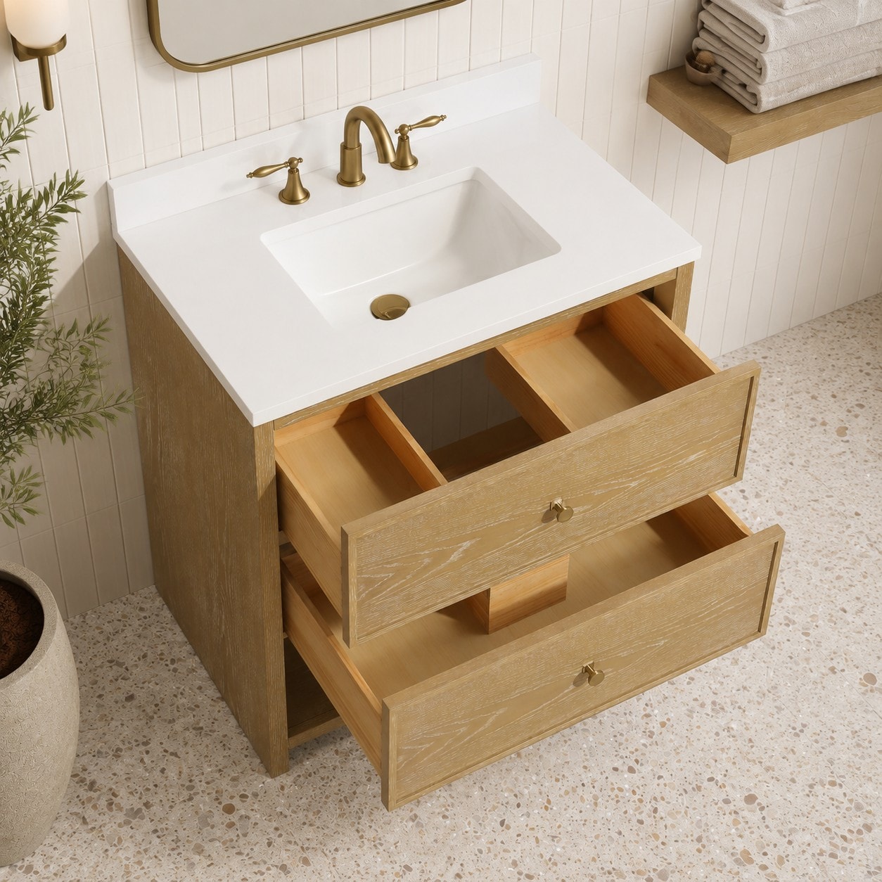 Ari Kitchen & Bath AKB-CAROLINA-30-OAK Bath-Vanity-Combo - View #3