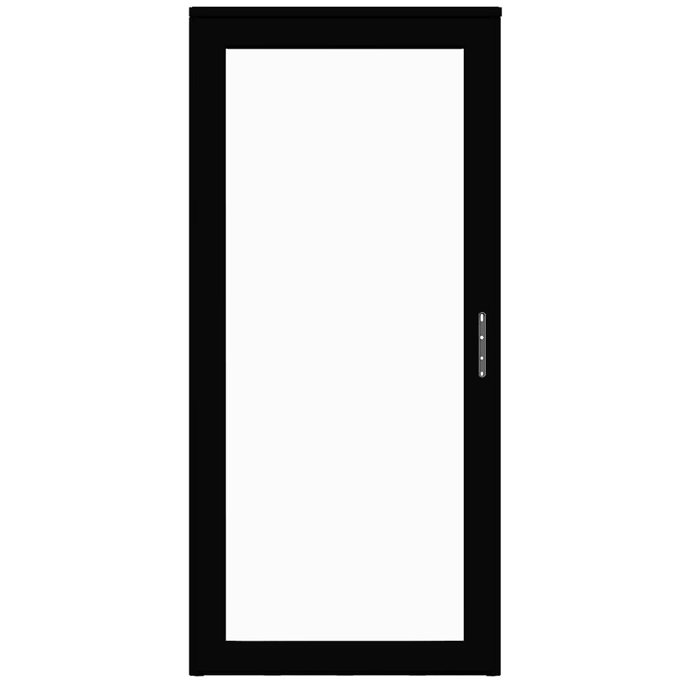 Platinum Secure Glass 32-in x 81-in Obsidian Full-view Aluminum Storm Door Right-Hand Outswing in Black | - LARSON 44904051L
