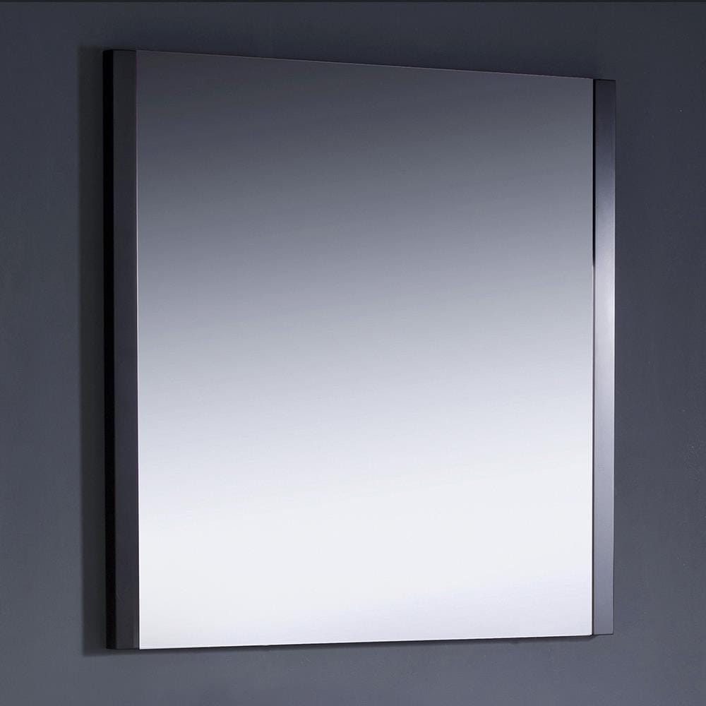 Espresso Wood Framed Square Bathroom Vanity Mirror