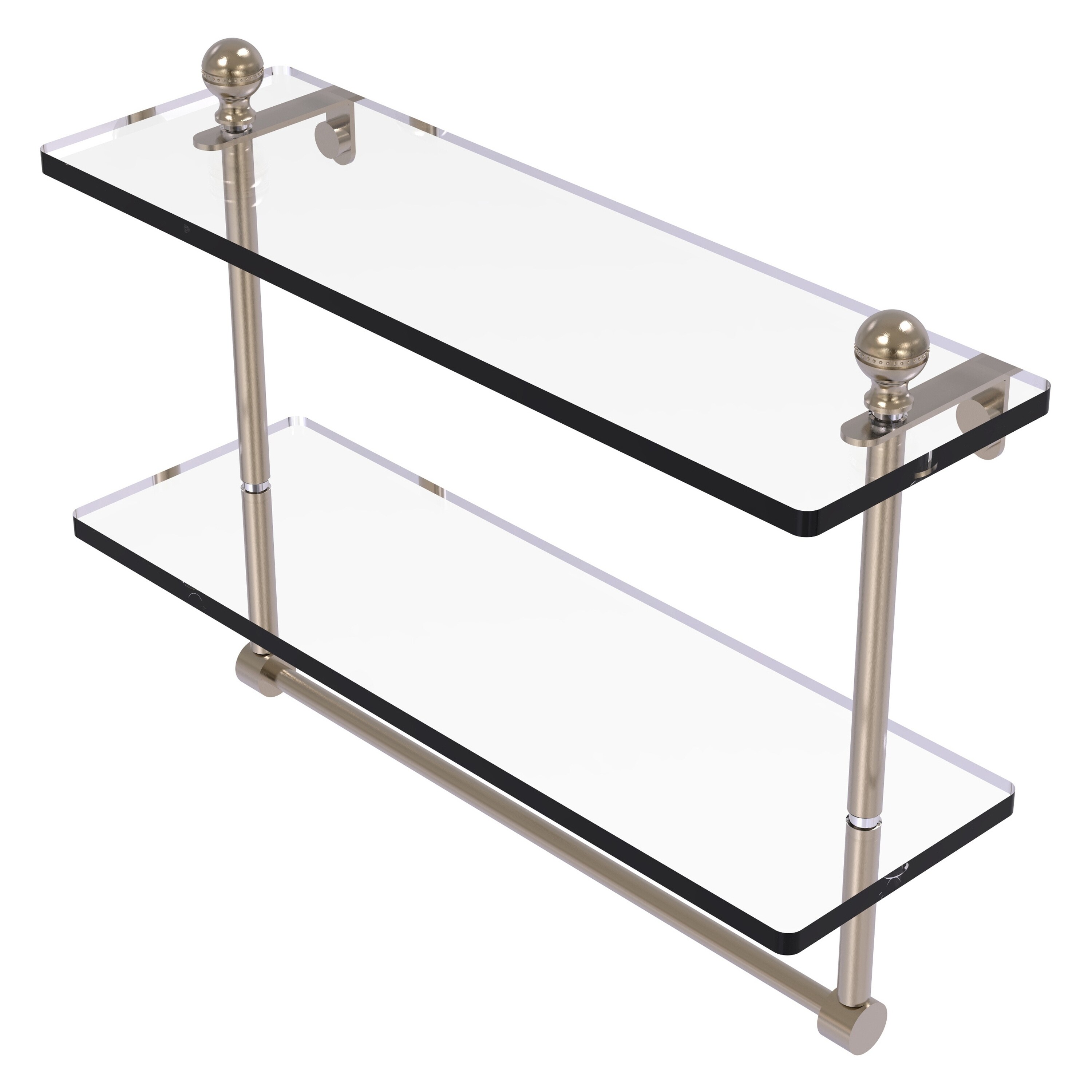 Allied Brass MA-2/16TB-PEW Mambo Antique Pewter 2 -Tier Wall mount Bathroom Shelf ( 16-in x 12-in x 5-in )