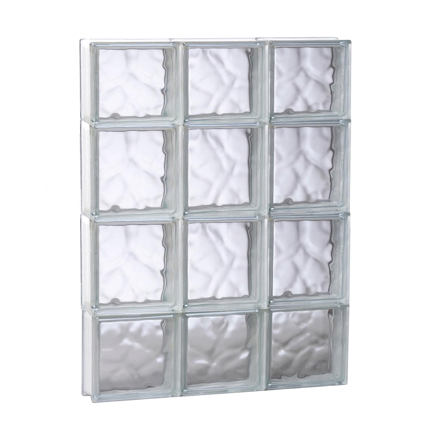 REDI2SET S1828DC Wavy Glass 17-1/4-in x 27-in Frameless Replacement Glass Block Window