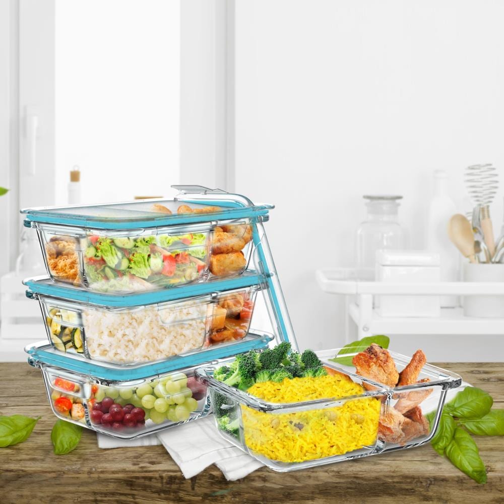 Reusable Meal Prep Food Storage Containers with Lids, Microwave Safe, Ideal for Prepping & Storing Meals, 24 oz BPA Free Containers (24oz, Rectangular