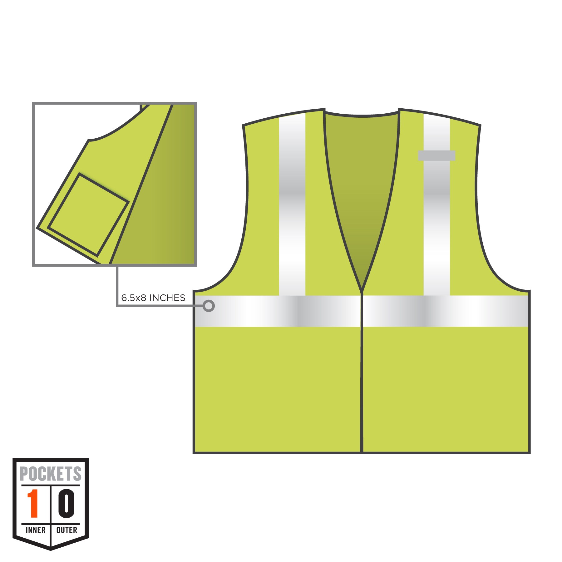 Ergodyne Yellow Polyester High Visibility Ansi Compliant Safety Vest 2x Large In The Safety 7121