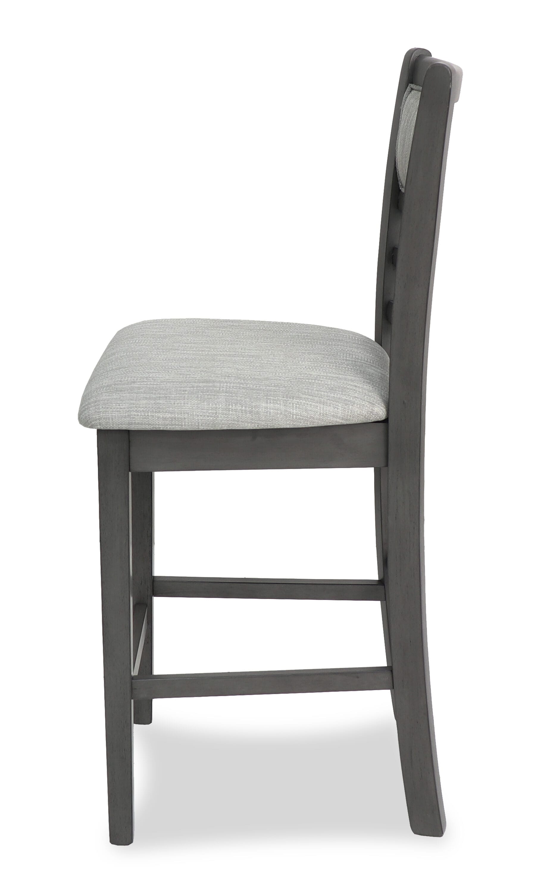 Contemporary 42" Round Gray Dining Set with 4 Padded Chairs