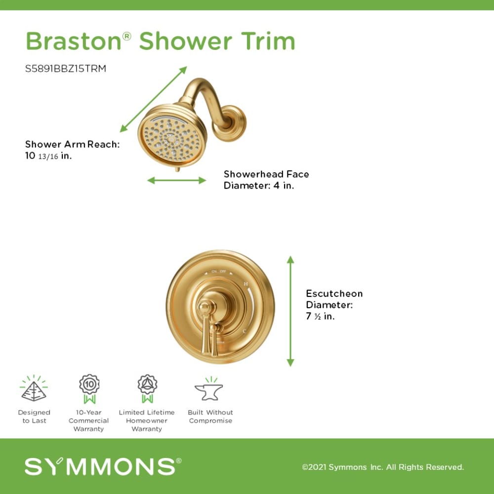 Symmons S5891BBZ15TRM Tub-Shower-Faucets - View #2