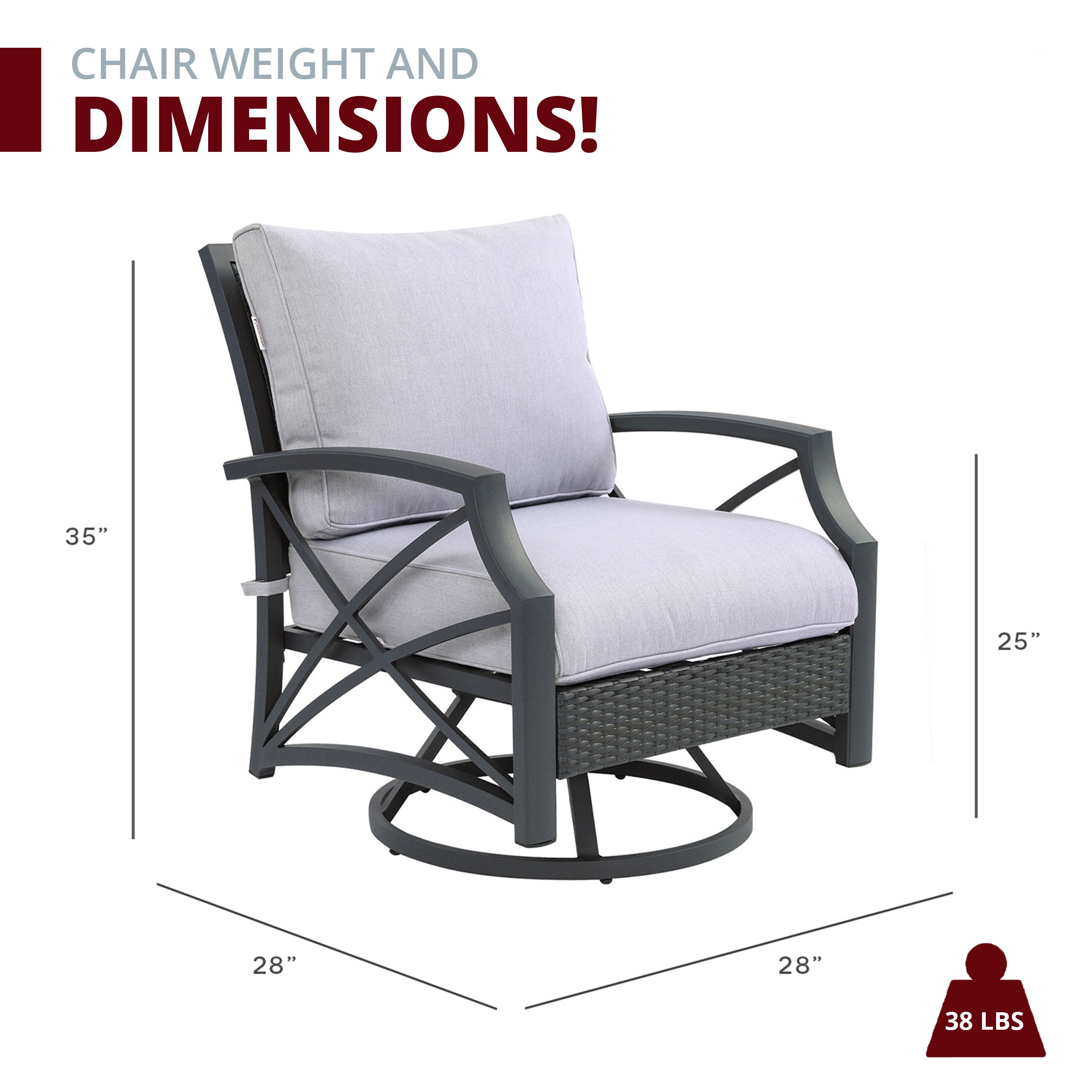 Kinger Home FP-004TGRY-SET-GRY Patio-Conversation-Sets - View #9