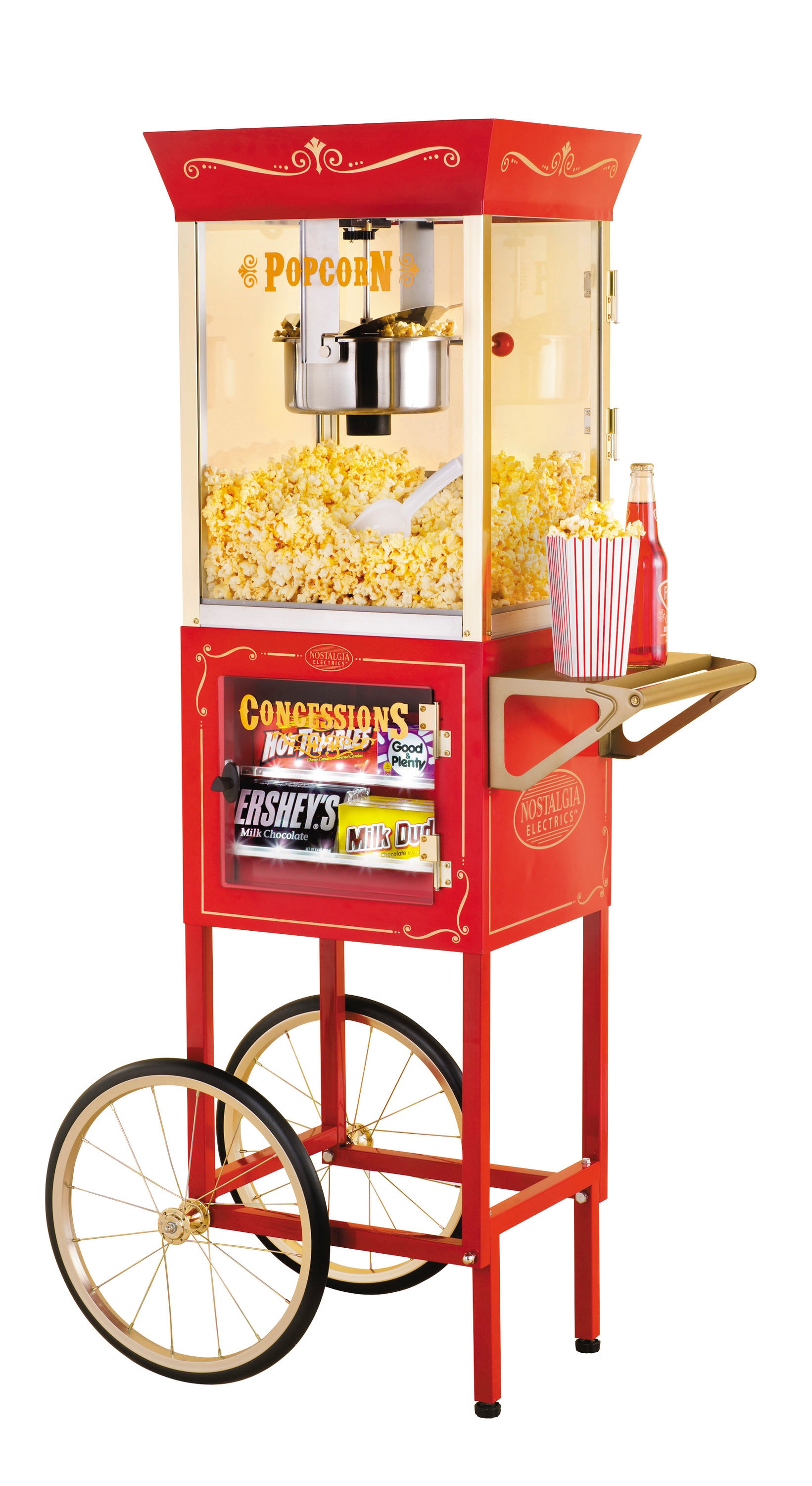 Nostalgia 0.3-Cup Oil Tabletop Popcorn Machine - Red, Pops 10 Cups per  Batch, UL Safety Listed, Dishwasher-Safe Parts