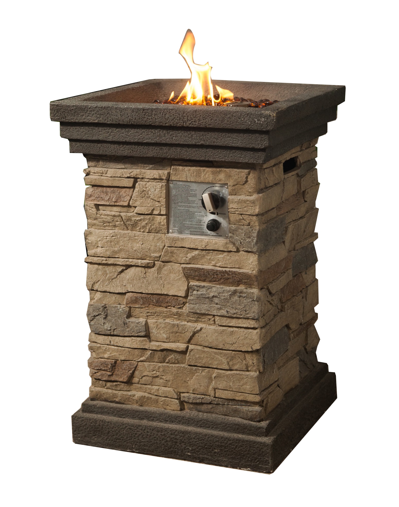 Teamson 19.69-in W 40000-BTU Multicolor Portable Concrete Propane Gas Fire  Pit in the Gas Fire Pits department at Lowes.com
