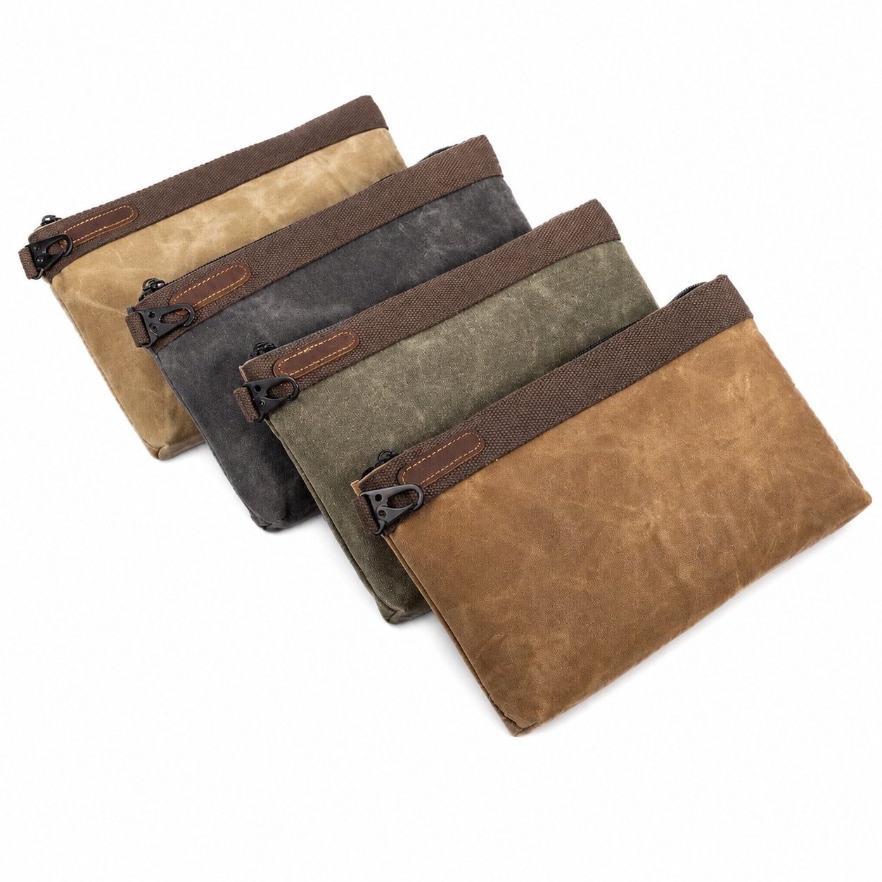 Avid Power 11 Inch Heavy Duty Waxed Canvas Tool Pouches 4 Pack Waterproof Utility Storage Organizer Bags