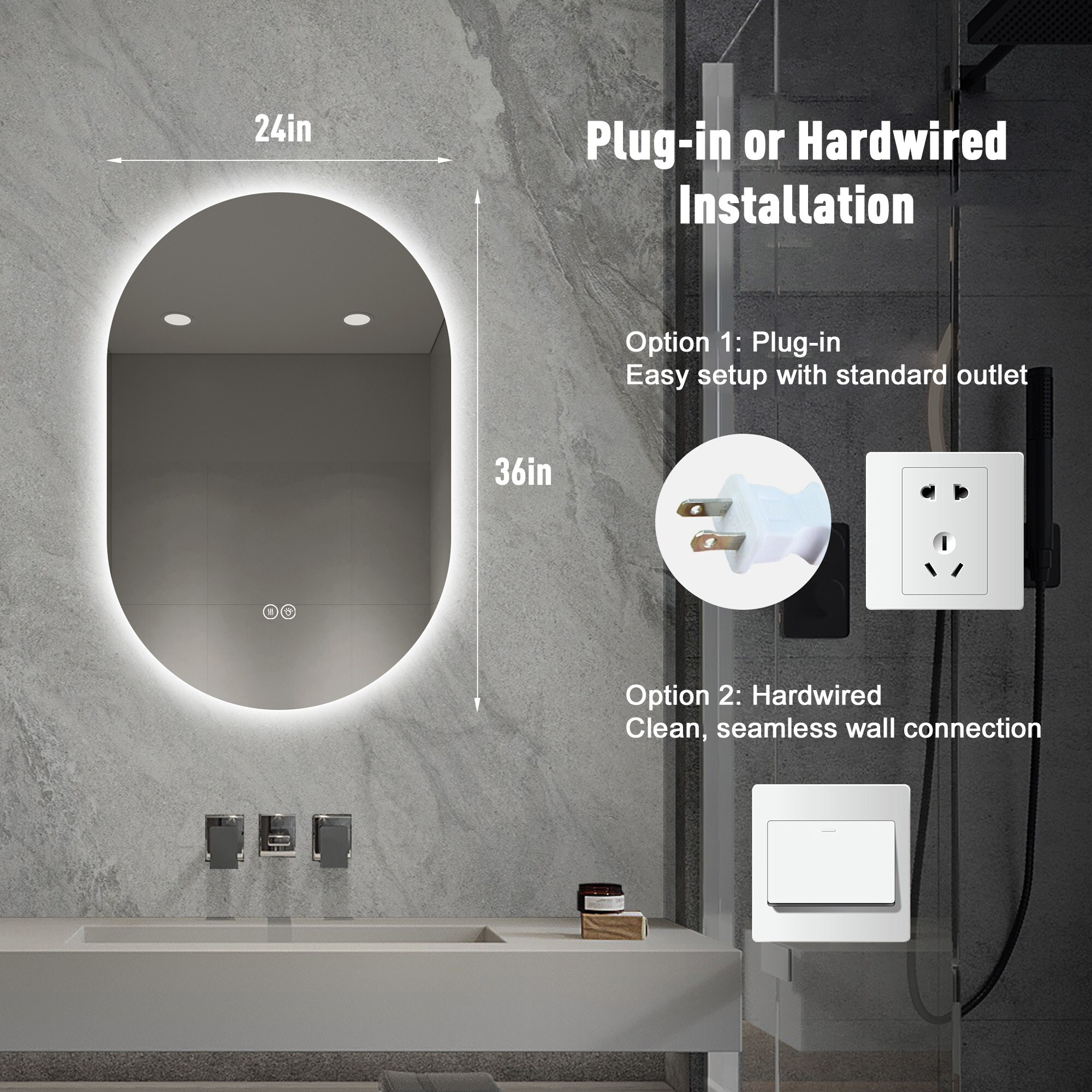 Huluwat DJ-9P465770 Framed-Bath-Mirrors - View #5