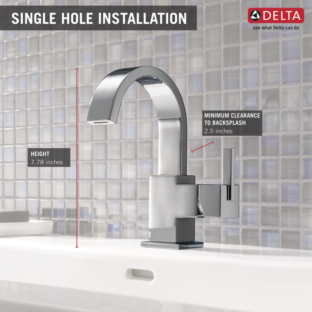 Chrome Modern Single Handle Bathroom Faucet