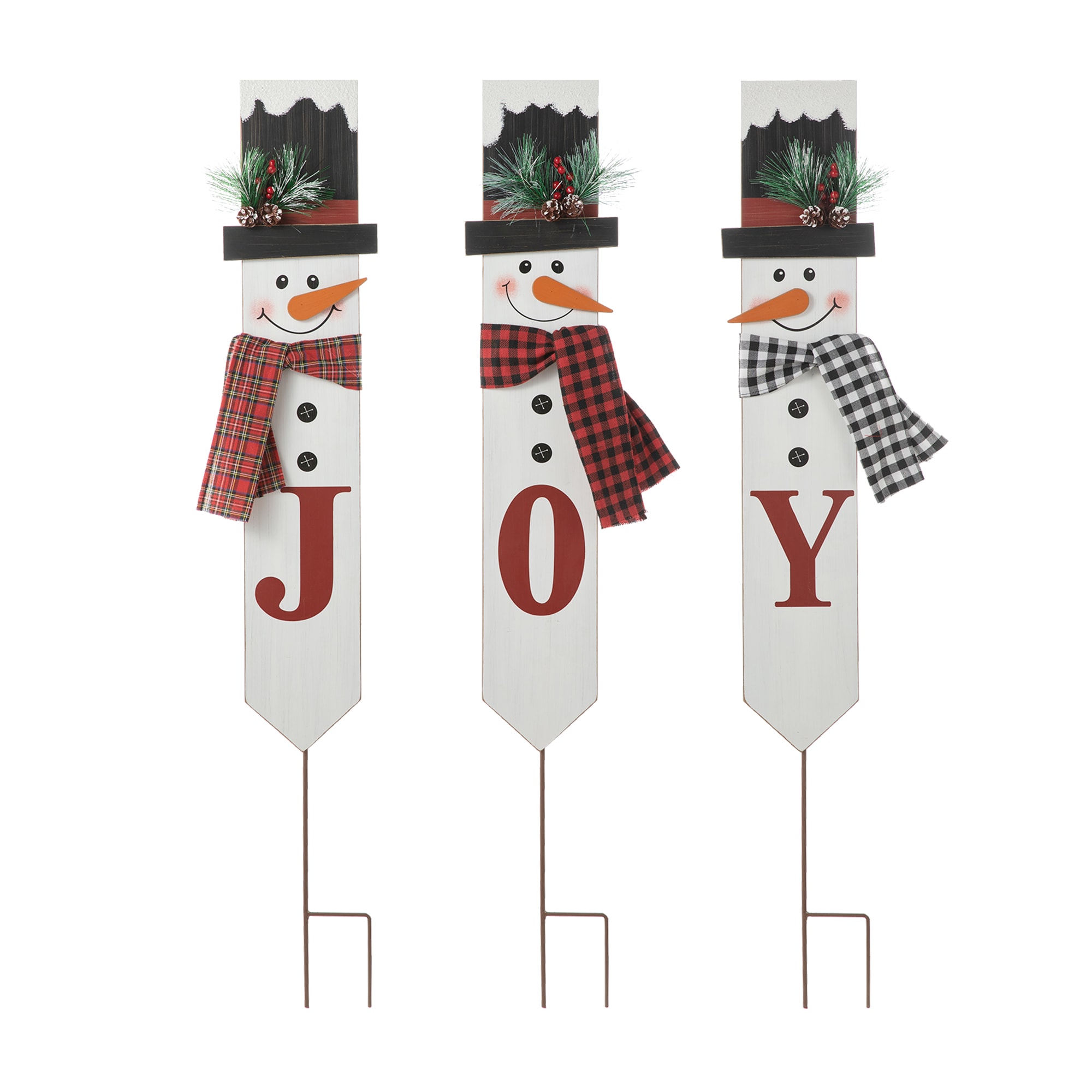 Glitzhome Snowman Yard Decoration - Handcrafted Metal Christmas