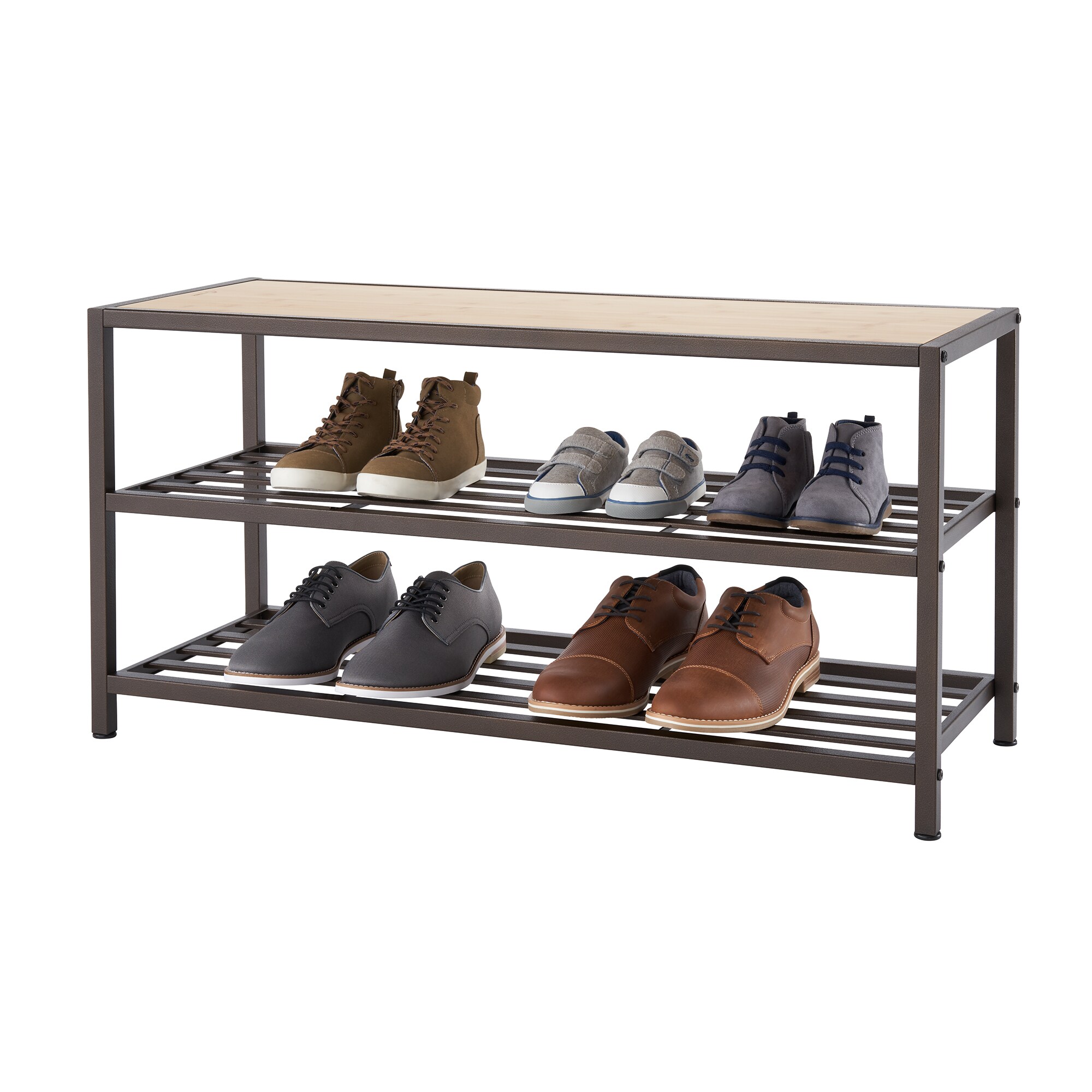 TRINITY 3-Tier Slat Shelving, Dark Bronze