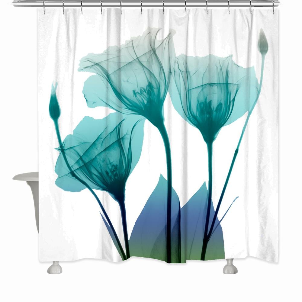 Laural Home OMBLM72SC 71.0-in W x 72-in L Multi-Colored Bloom Floral Polyester Shower curtain