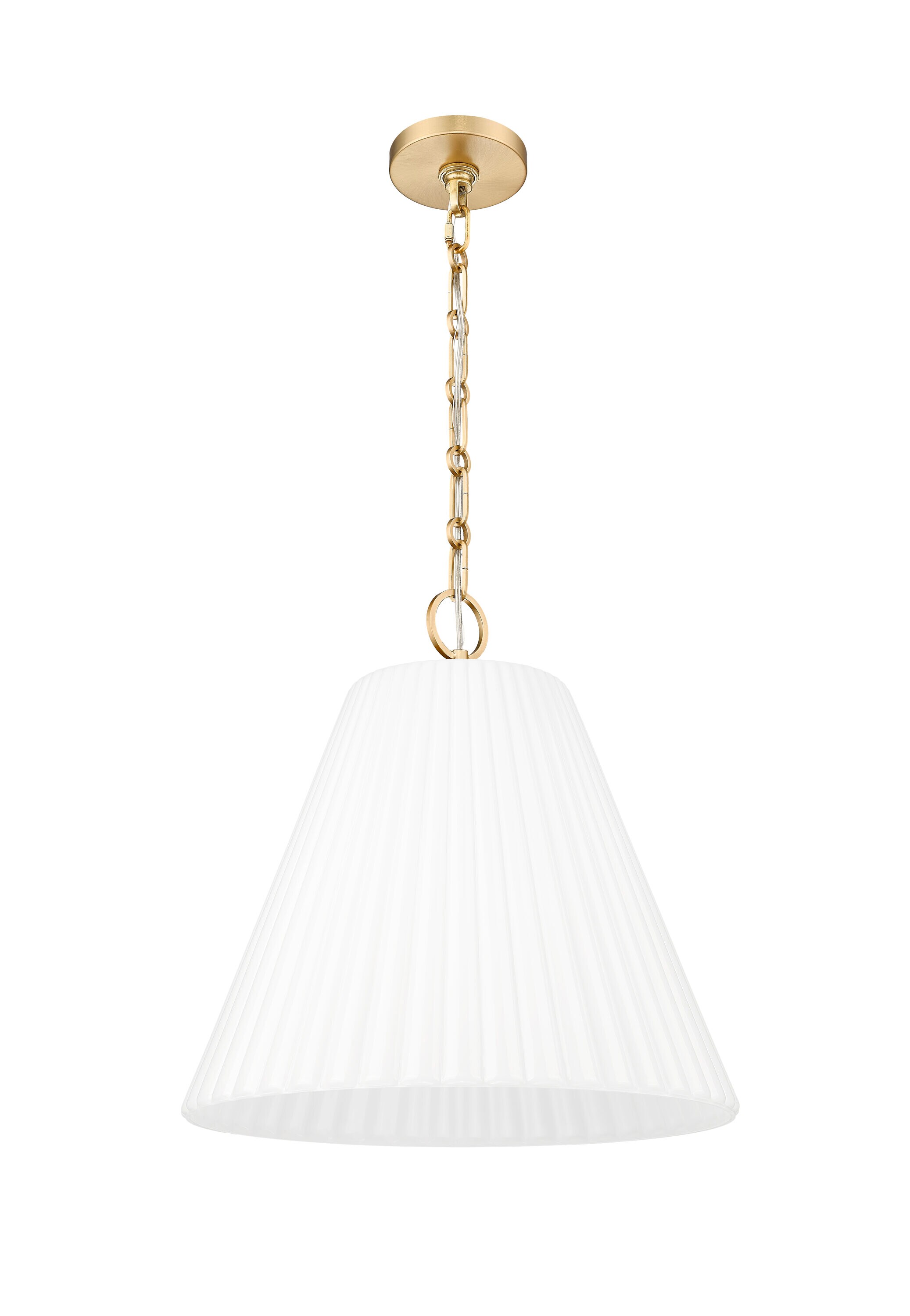 Modern Gold 18" Glass and Steel 3-Light Pendant