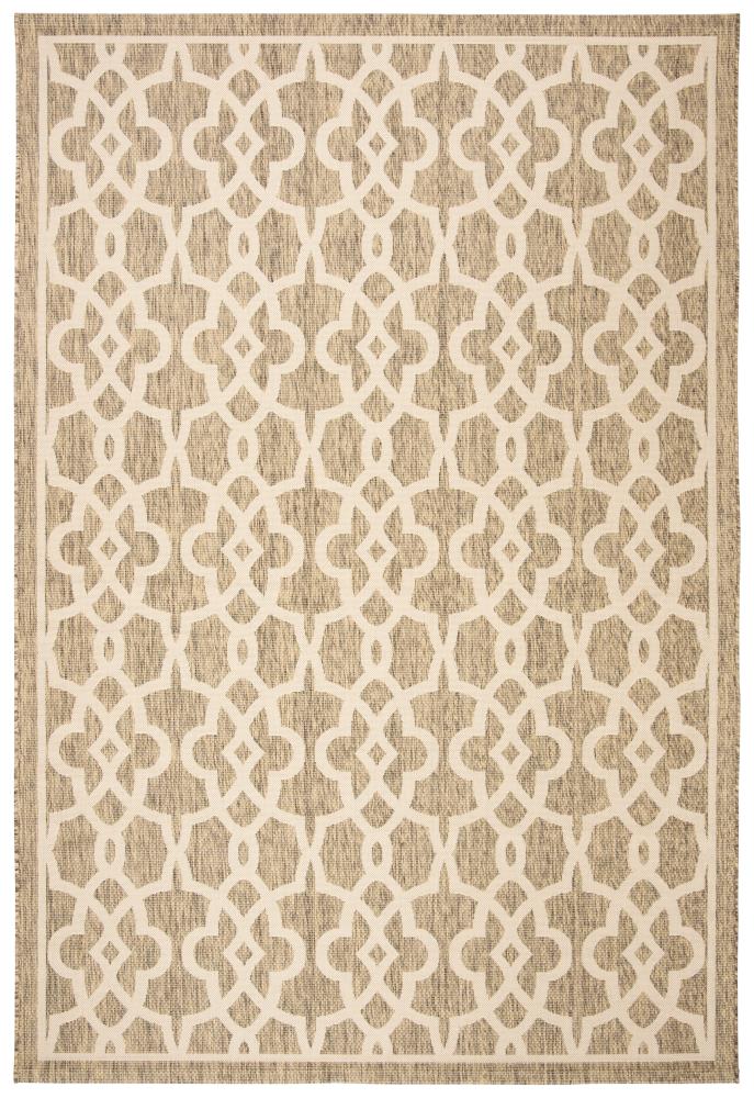 Safavieh CY6071-242-8 Courtyard Lonoa 8 x 11 (ft) Loomed Polypropylene Mocha/Beige Rectangular Indoor/Outdoor Abstract Coastal Area rug