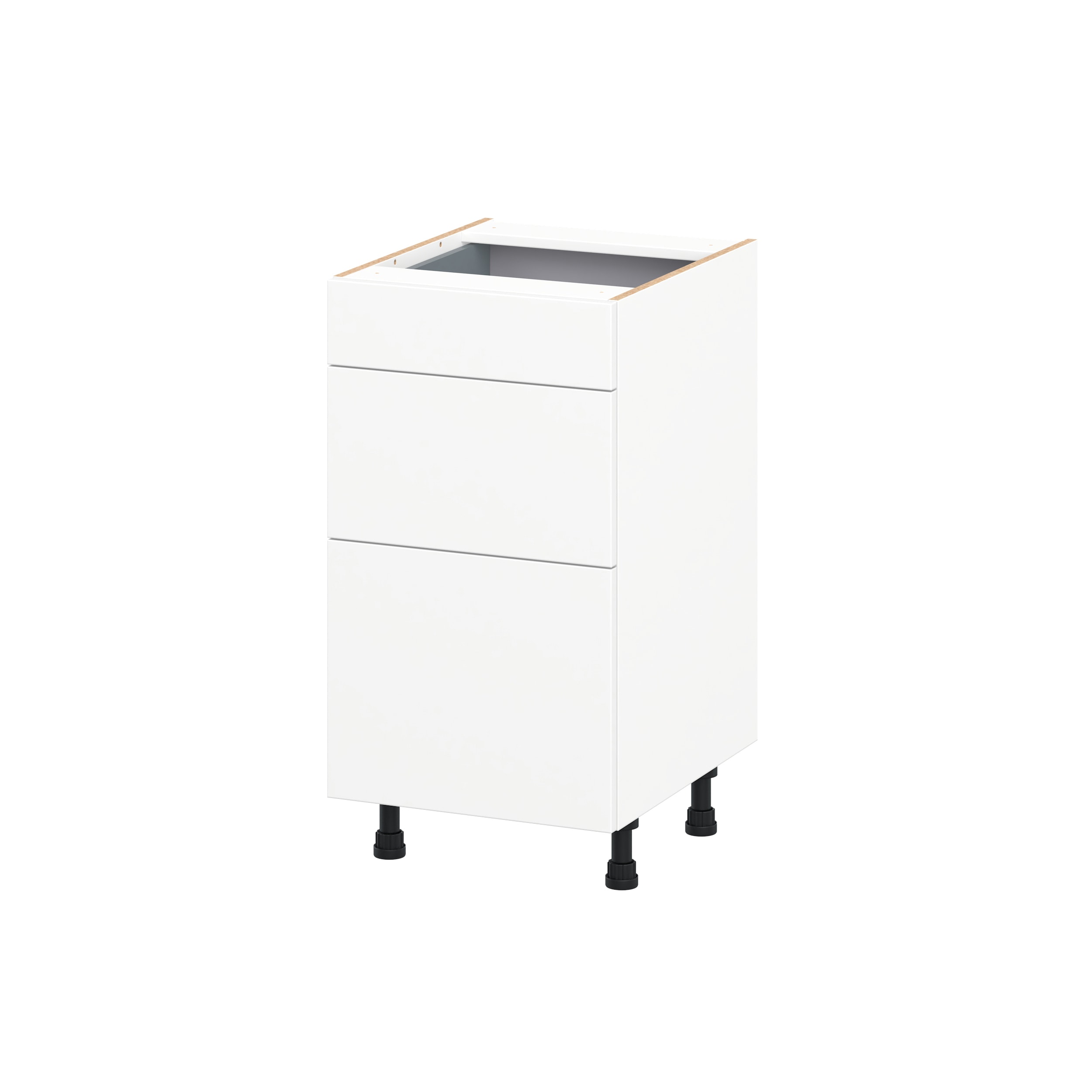 Hugo&Borg Lasalle 18-in W x 34.5-in H x 21.83-in D Bright White Slab Laminate Drawer Base Fully Assembled Cabinet Flat Panel Slab