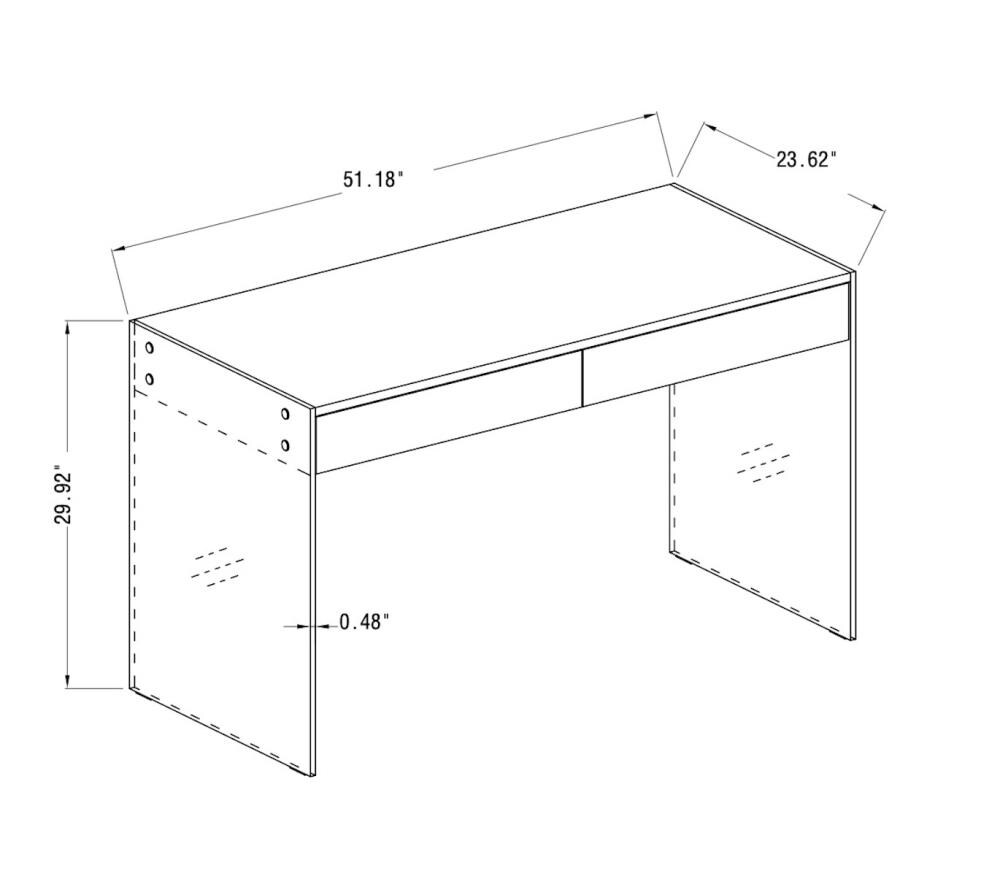 Chintaly Imports 6903 51.18-in White Modern/Contemporary Computer Desk ...