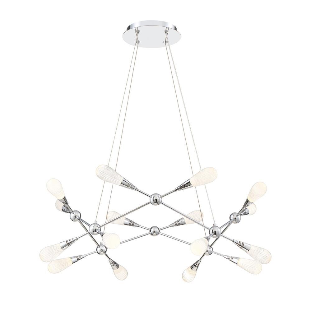 Eurofase 35733-010 Manning 16-Light Chrome Mid-century LED Dry rated Chandelier