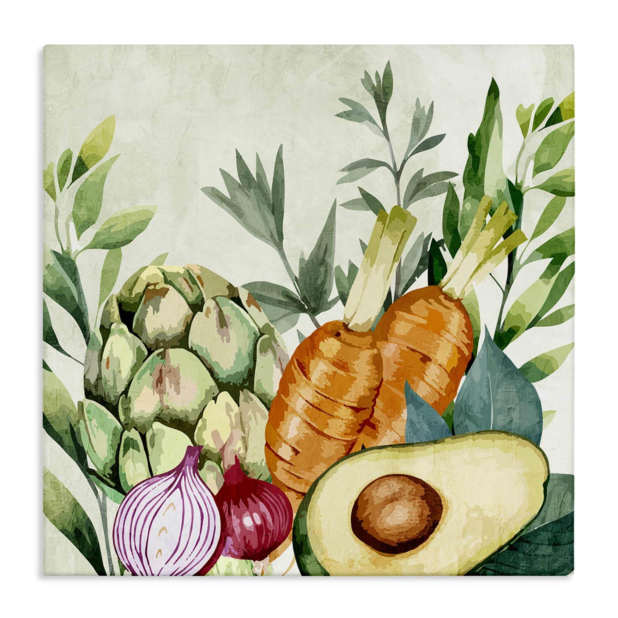 Stupell Industries BS-489-CN-17X17 Organic Vegetable Harvest Canvas Wall Art By Kim Allen 17 x 17