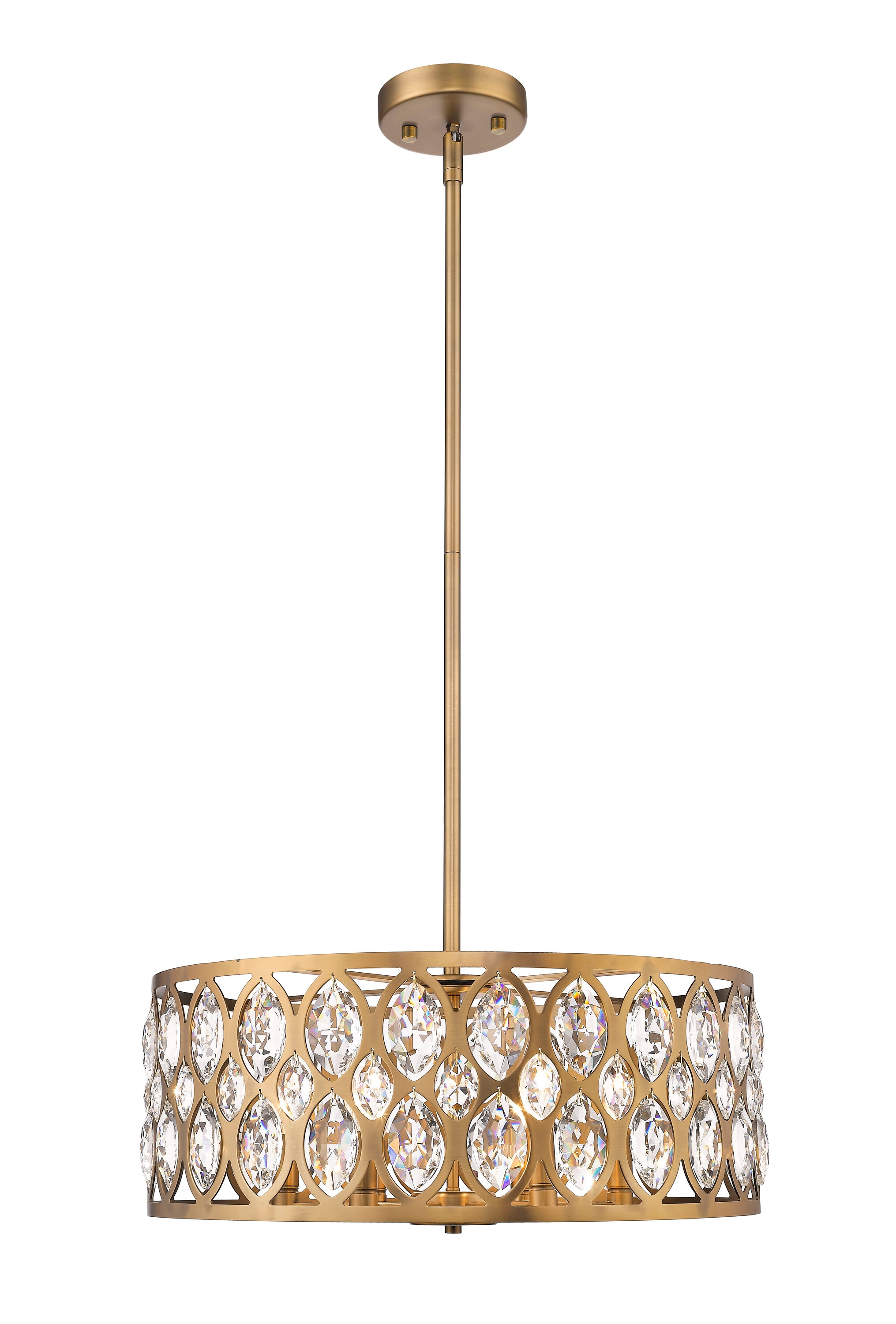 Z-Lite 6010-24HB Dealey 6 -Light Antique Brass Modern/contemporary Crystal For Use in Dining Rooms, Foyers, Kitchens, Living Rooms Chandelier