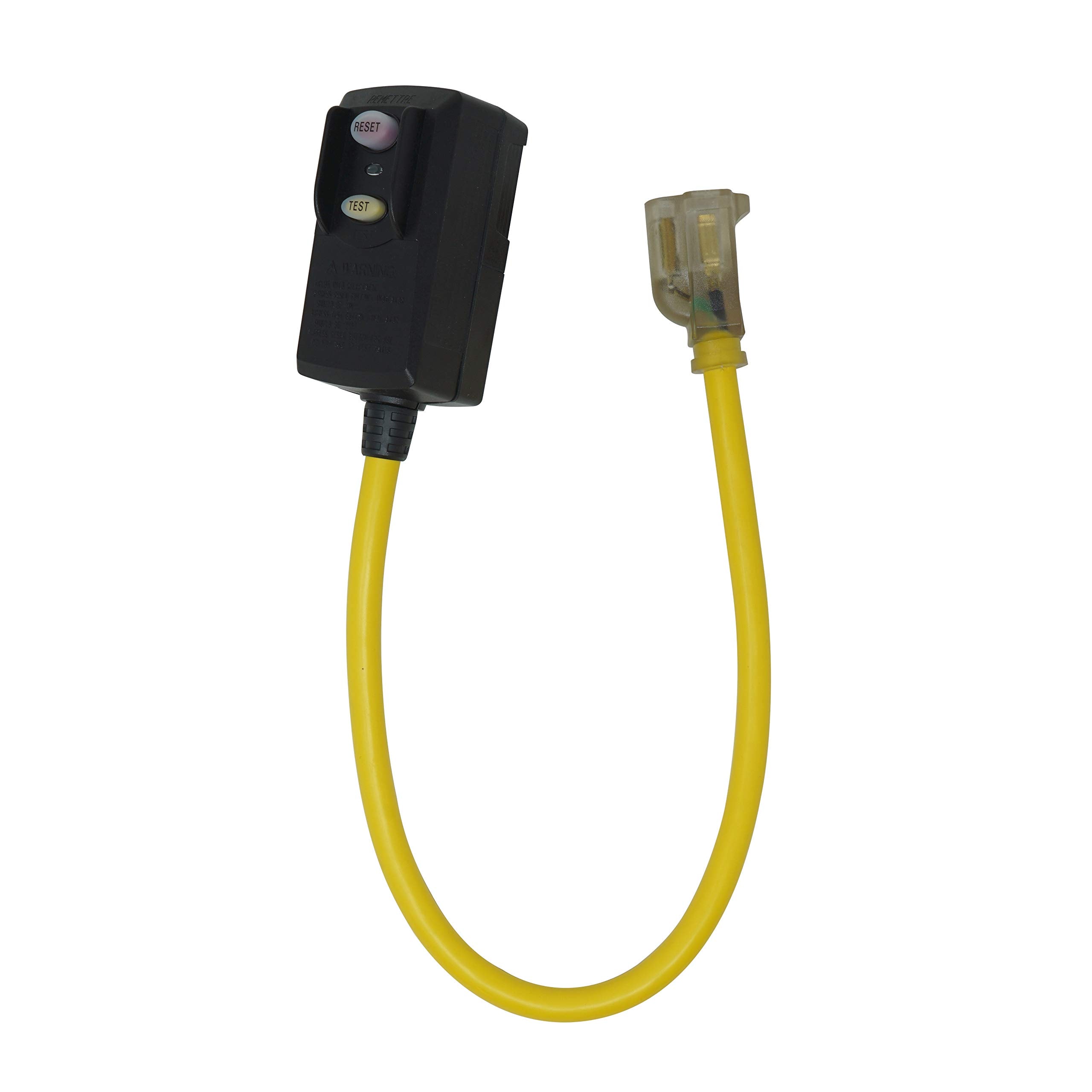 Woods 2877 Yellow Jacket 2877 120V/15A GFCI Right Angle Extension Cord with Lighted Receptacle