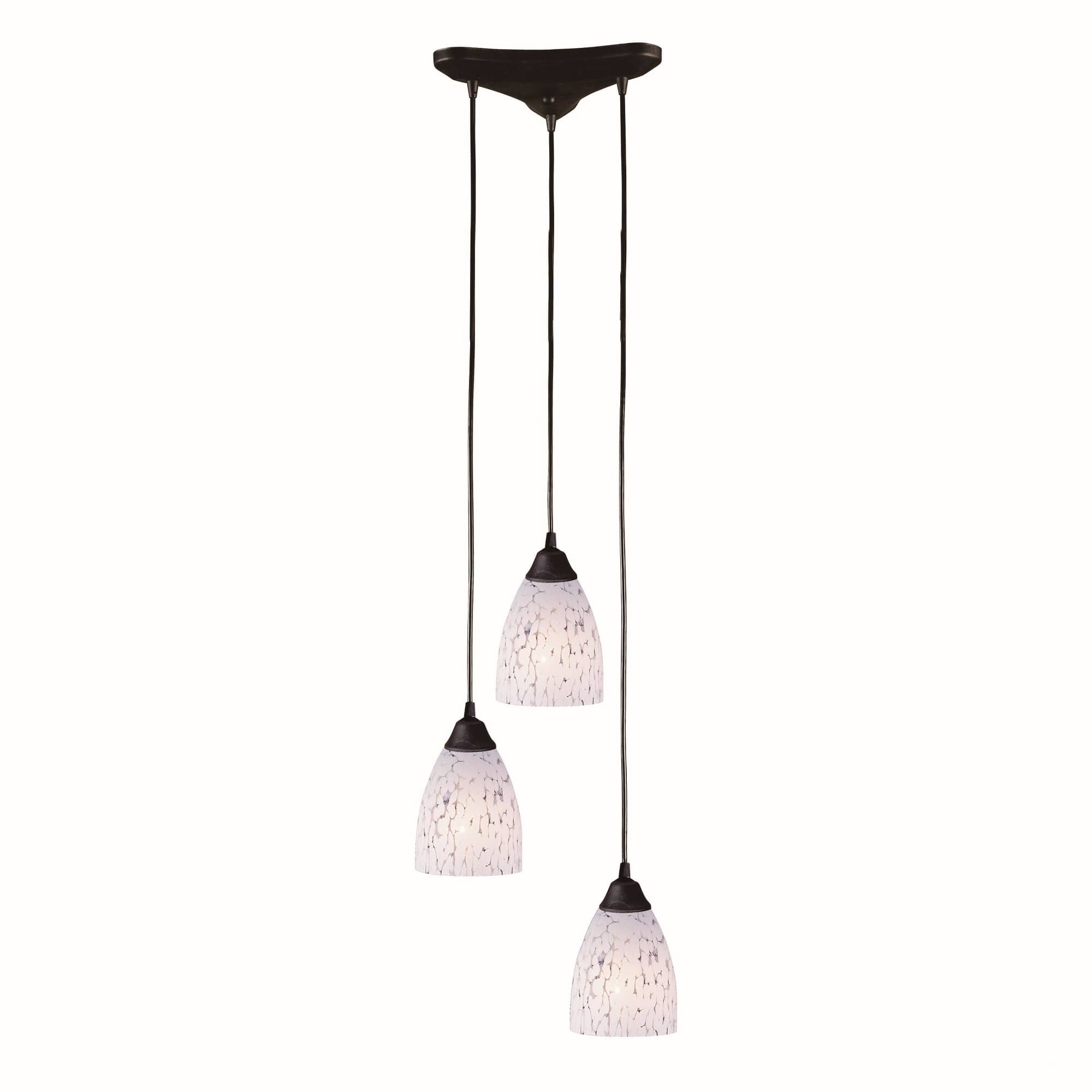 ELK Home A-CRFT-406-3SW Classico 3 - Light Dark Rust Pewter Eclectic / Transitional Incandescent Glass And Metal Pendant Light