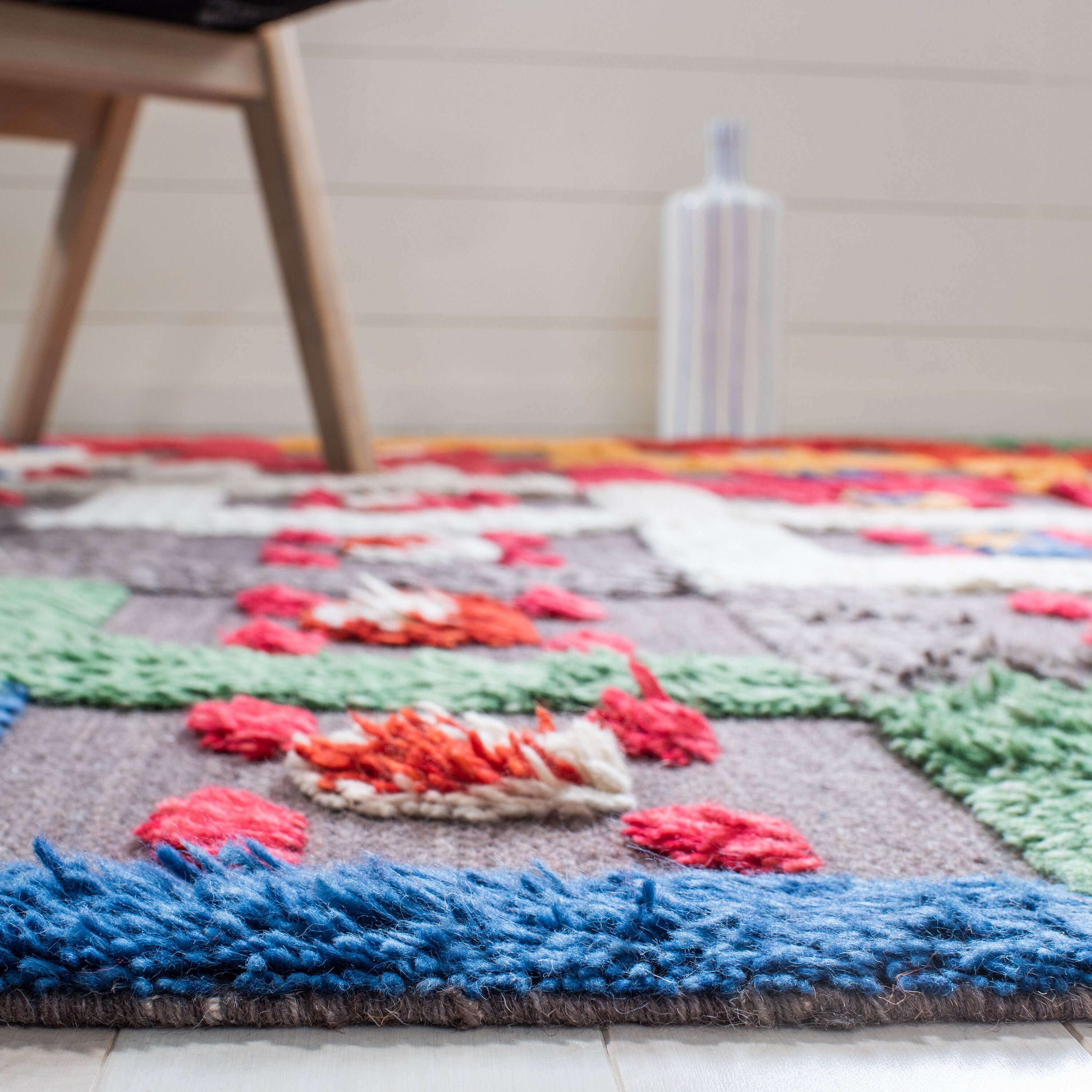 Hand-Tufted Casablanca Blue Wool Shag Rug 8' x 10'