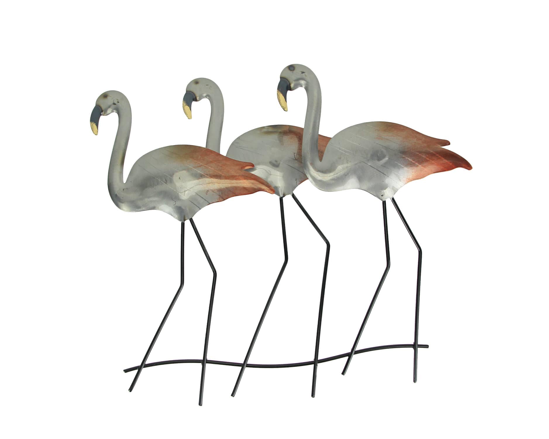 Chesapeake Bay 21 Inch Galvanized Metal Flamingo Wall Mounted Hanging Sculpture Home Decor Art
