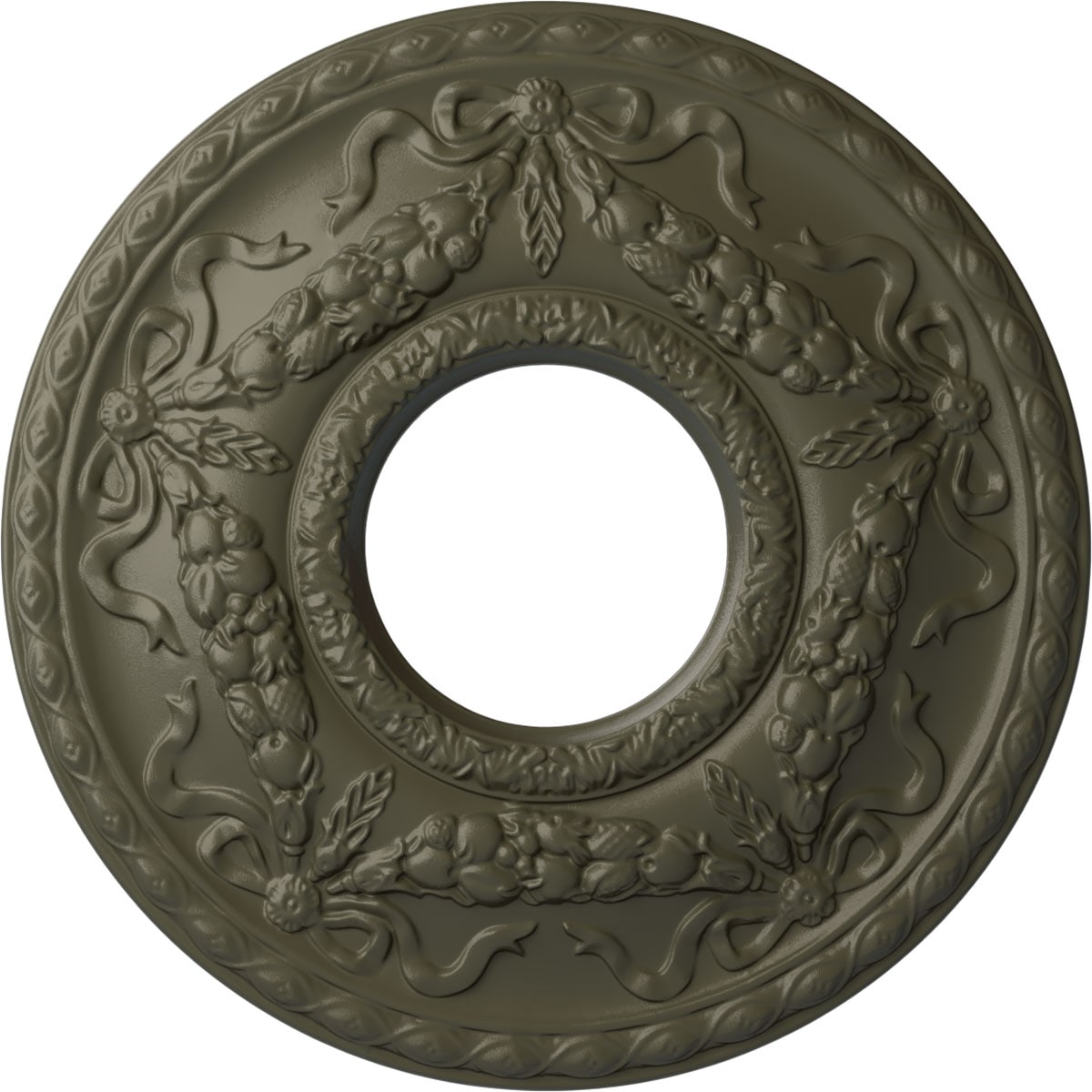 Ekena Millwork CM26HUWHF Hurley 22.125-in W x 22.125-in L Painted Witch Hazel Polyurethane Whole Ceiling Medallion