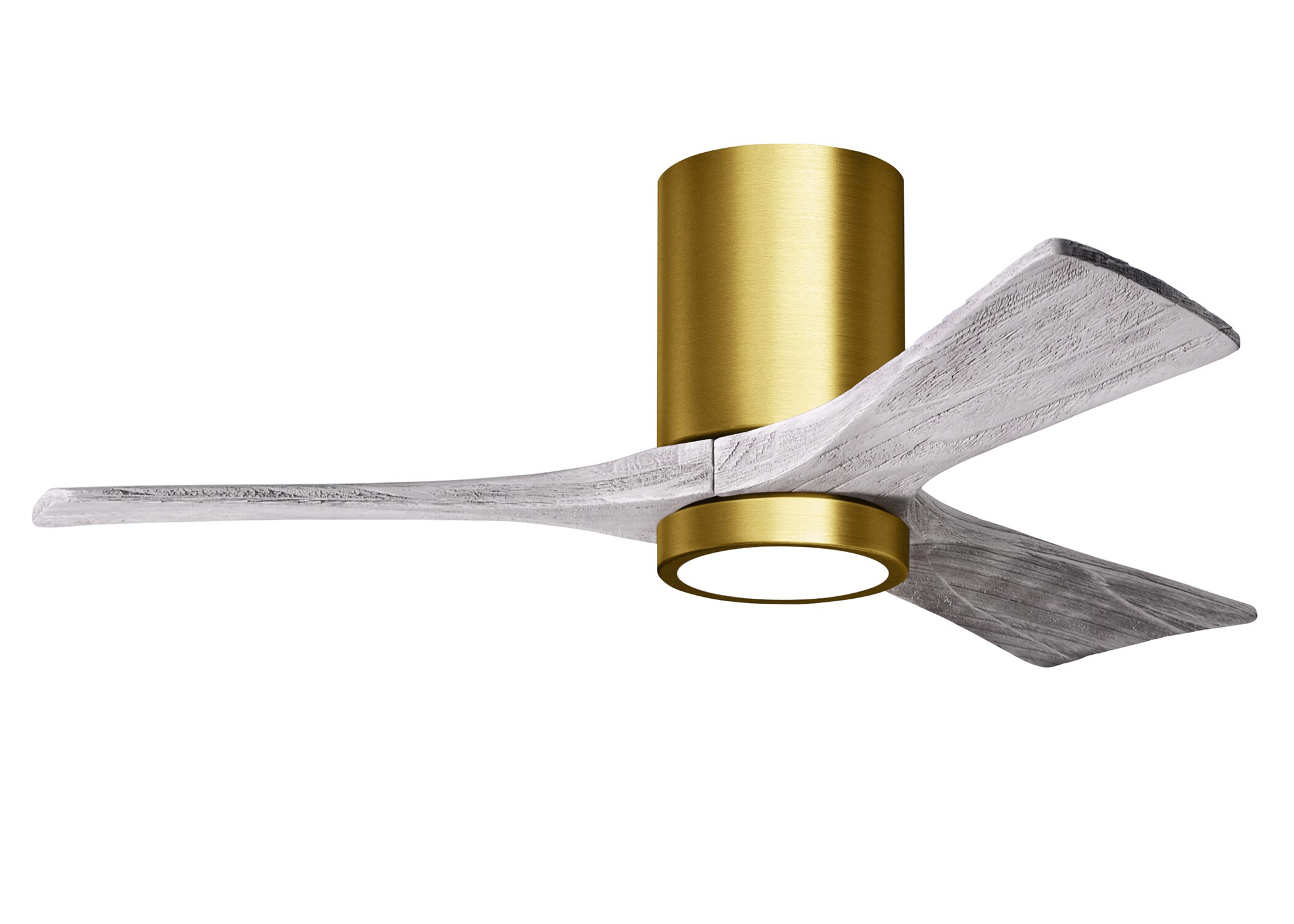 Matthews Fan Company IR3HLK-BRBR-BW-42 Irene-3HLK 42-in Color-Changing Integrated LED Outdoor Flush Mount Brushed Brass with Barnwood Tone Blades Ceiling Fan With Light - Remote Included ( 3 -Blade )