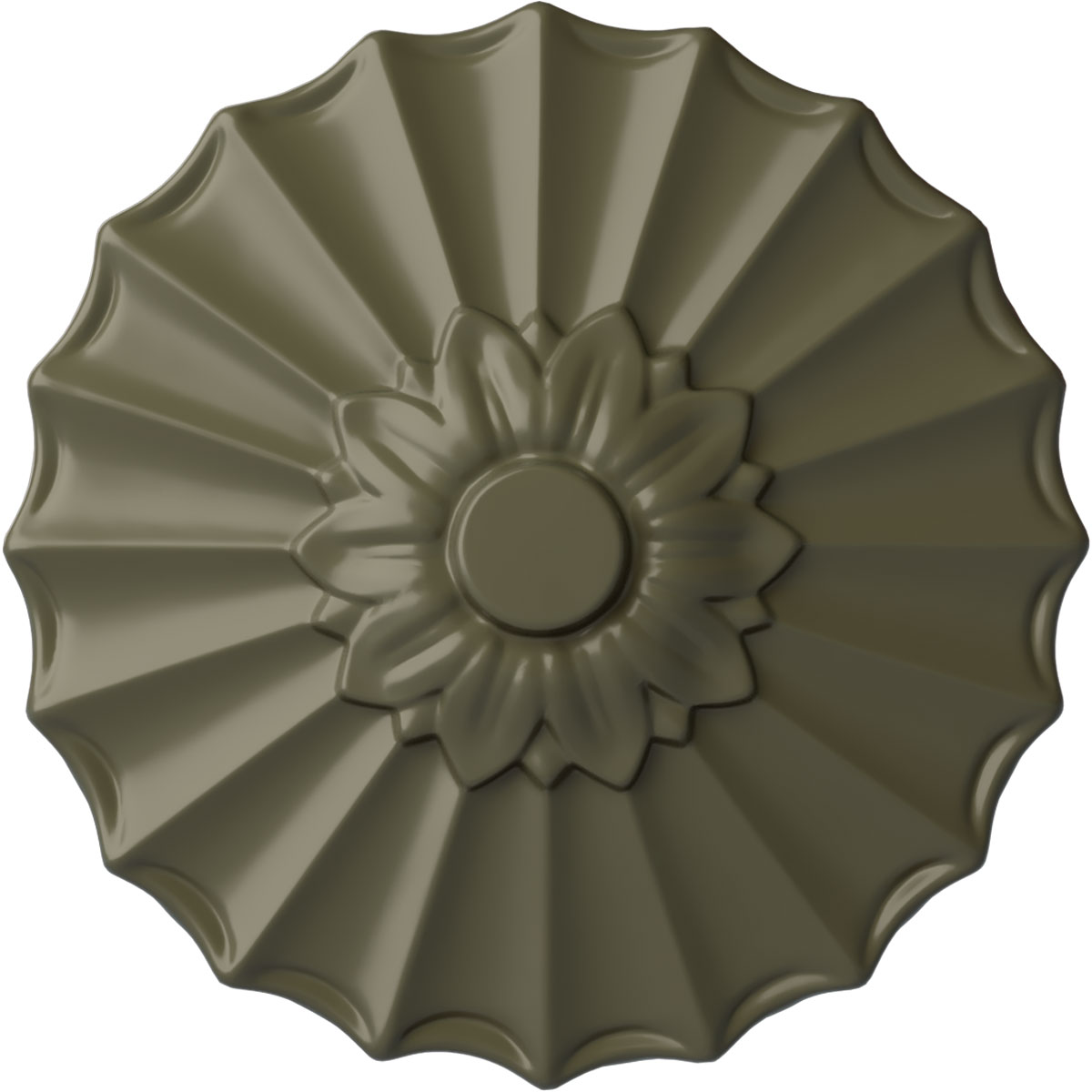 Ekena Millwork CM09SHPTF Shakuras 9-in W x 9-in L Painted Turtle Polyurethane Whole Ceiling Medallion
