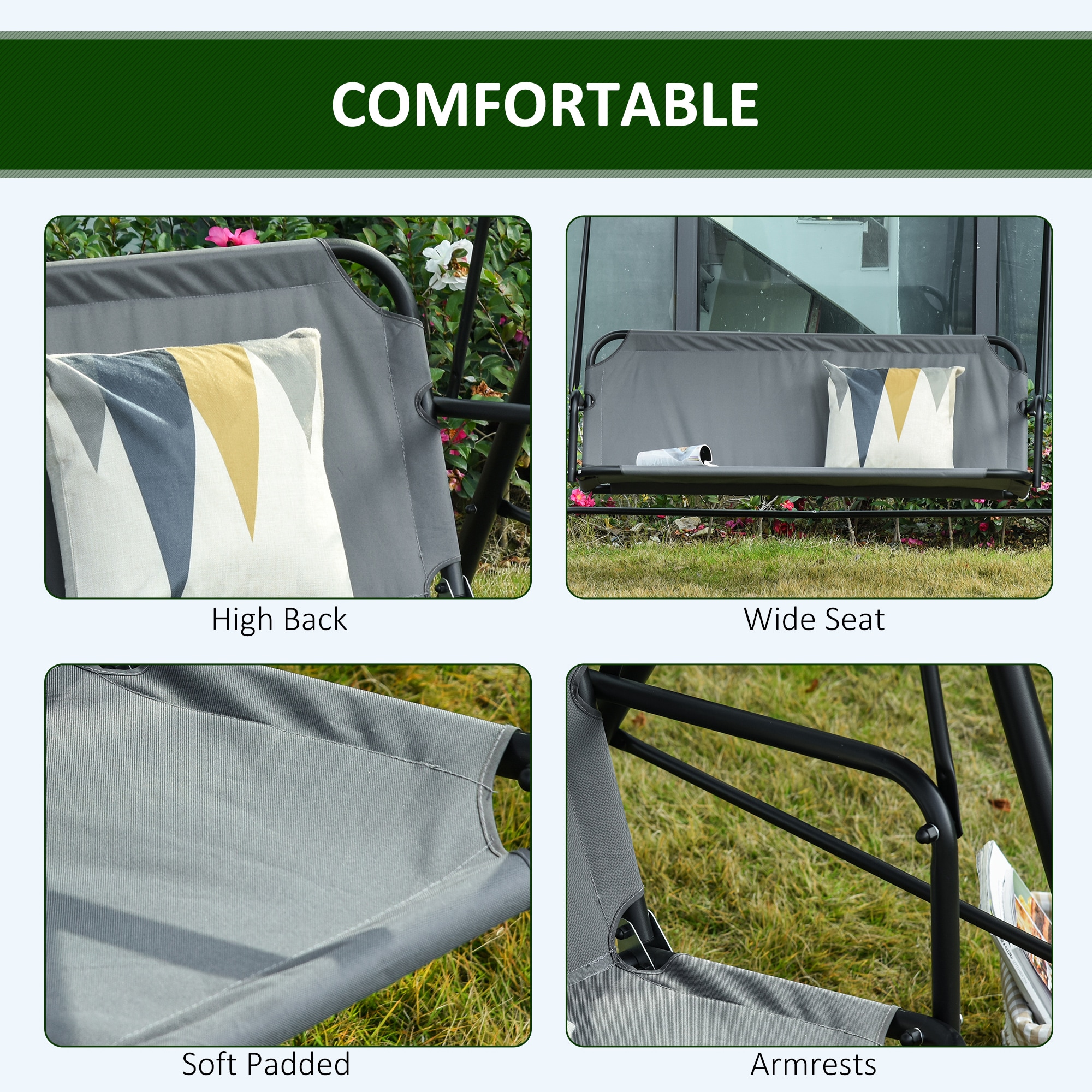 Outsunny 84A-054V01GY Swing-Gliders - View #6