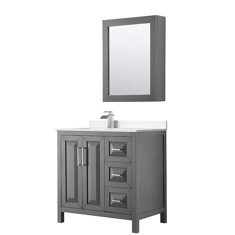 Wyndham Collection Daria 36-in Dark Gray Bathroom Vanity Cabinet (Mirror Included) Wyndham Collection Daria 36-in Dark Gray Bathroom Vanity Cabinet (Mirror Included)